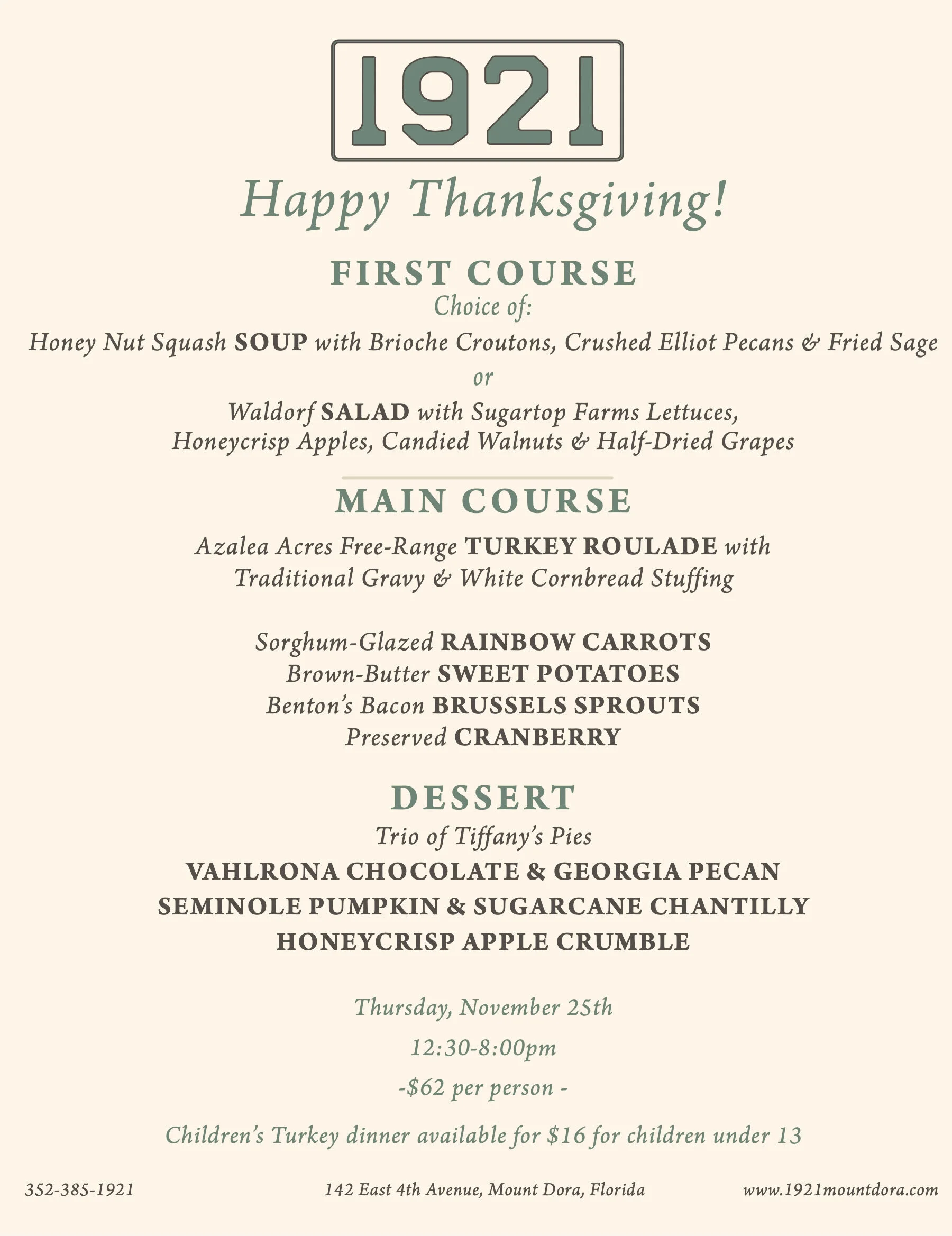 Events 1921 Mount Dora Modern Cuisine Florida