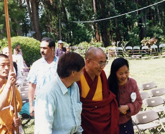 His Holiness the Dalai Lama with NDDL founders & managers, Michael & Marya Schwabe