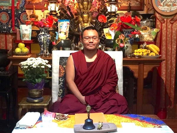 Nechung Rinpoche on a visit to Wood Valley in September 2018.