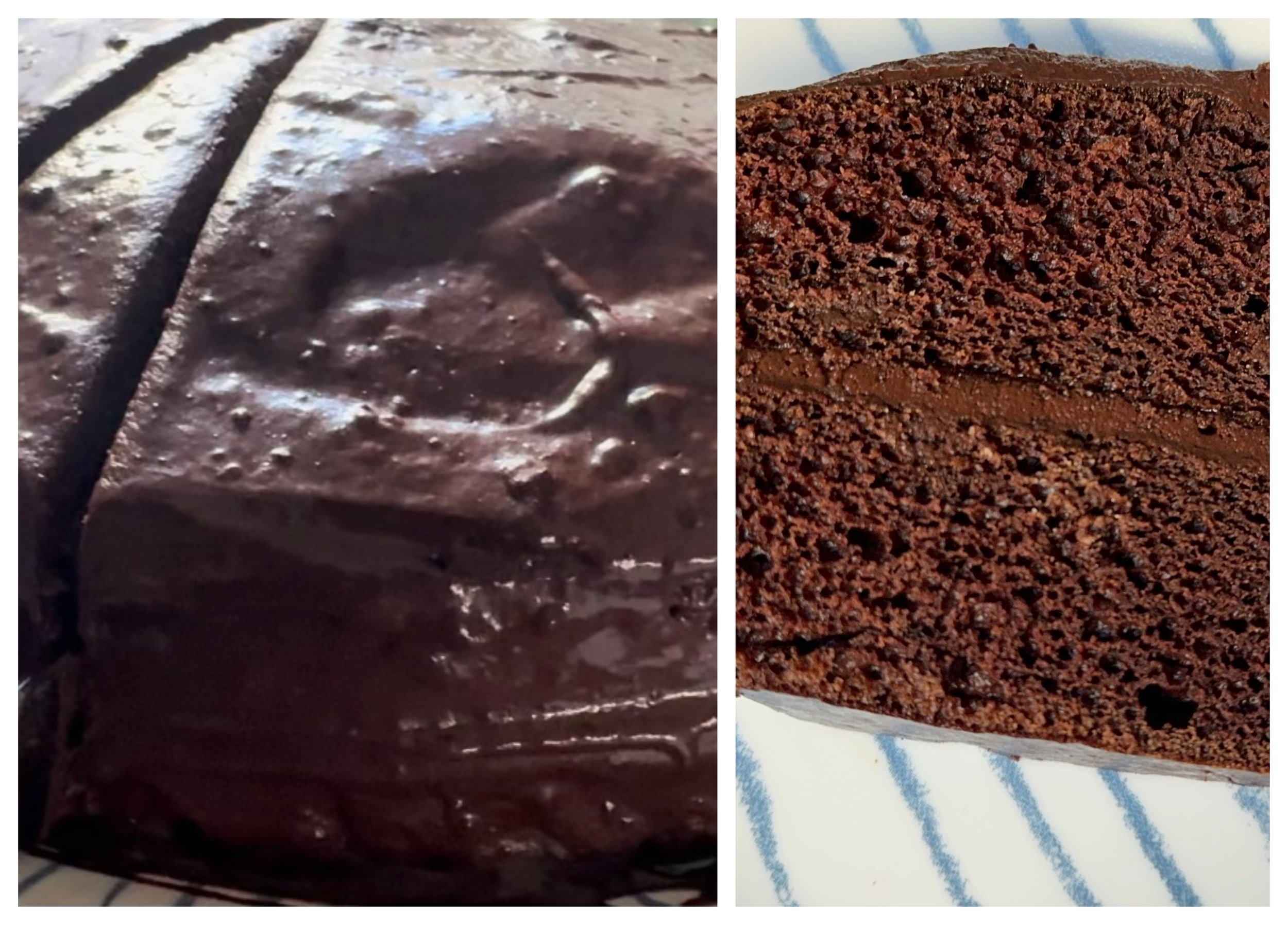Gluten-free chocolate cake with banana frosting