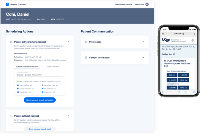 Referral Coordinator and Patient App Views of the Self-Scheduling Experience