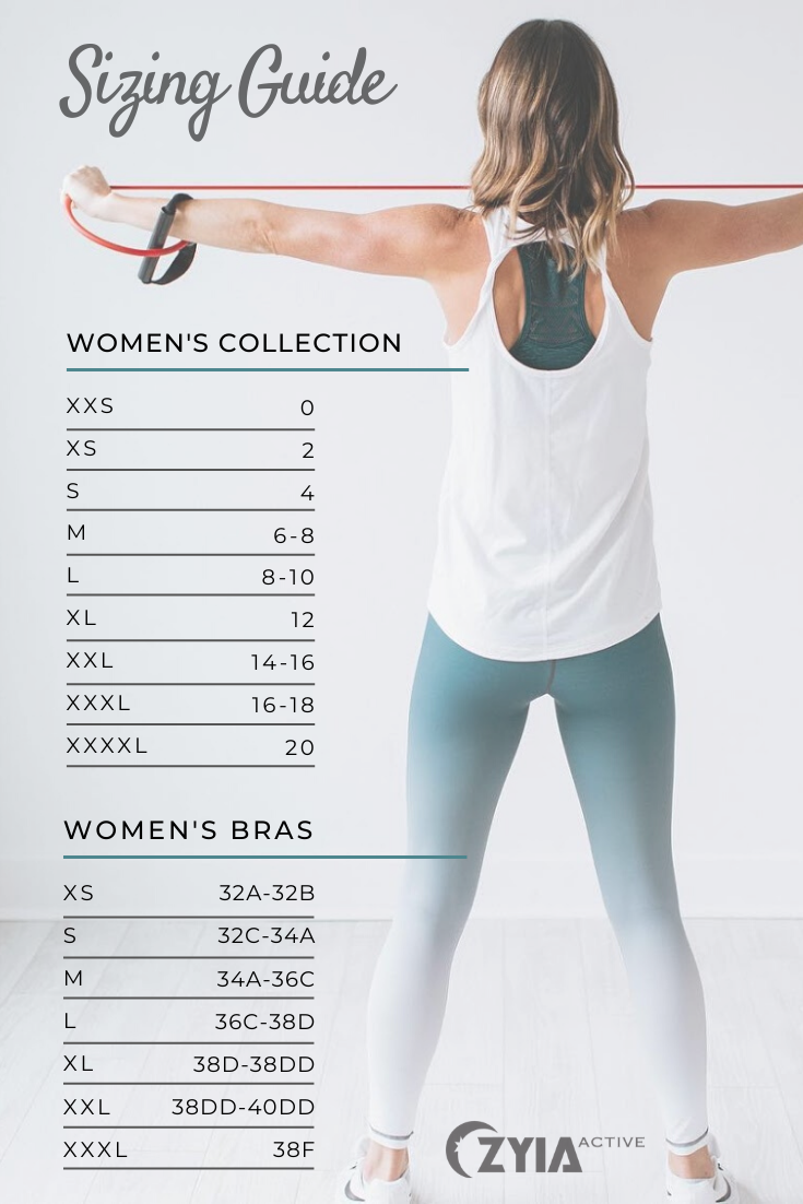 Leggings guide size Zyia active wear Rep Poster