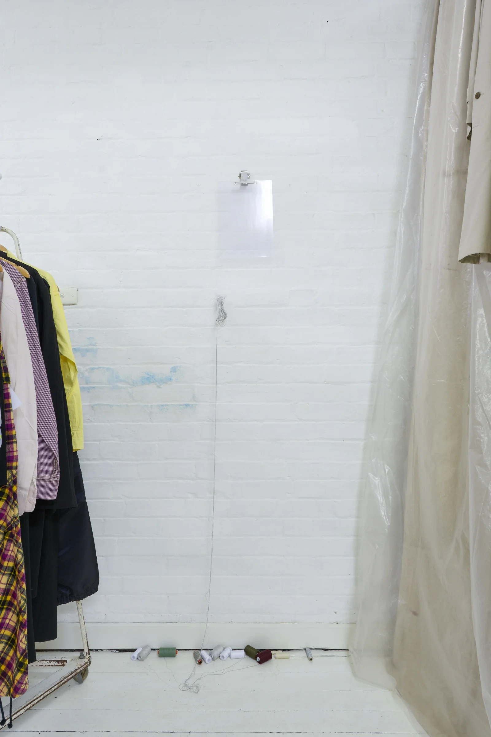 Pony Horseman, Maintenance , 2019. Found objects: PVC binder sheets, assorted threads (cotton and polye-ster), metal fixtures. POA