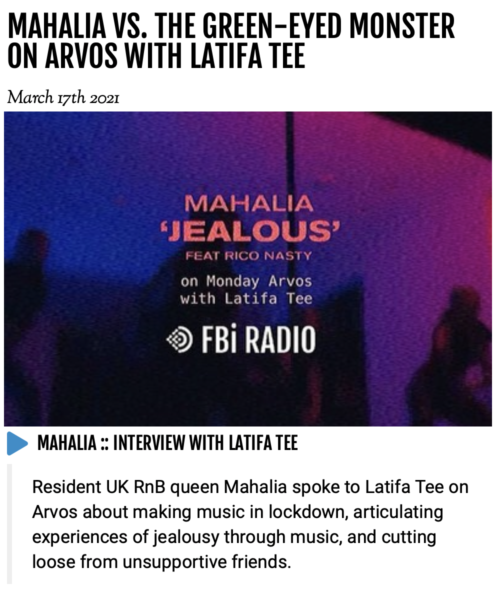 Mahalia vs. The Green Eye-d Monster on Arvos with Latifa Tee