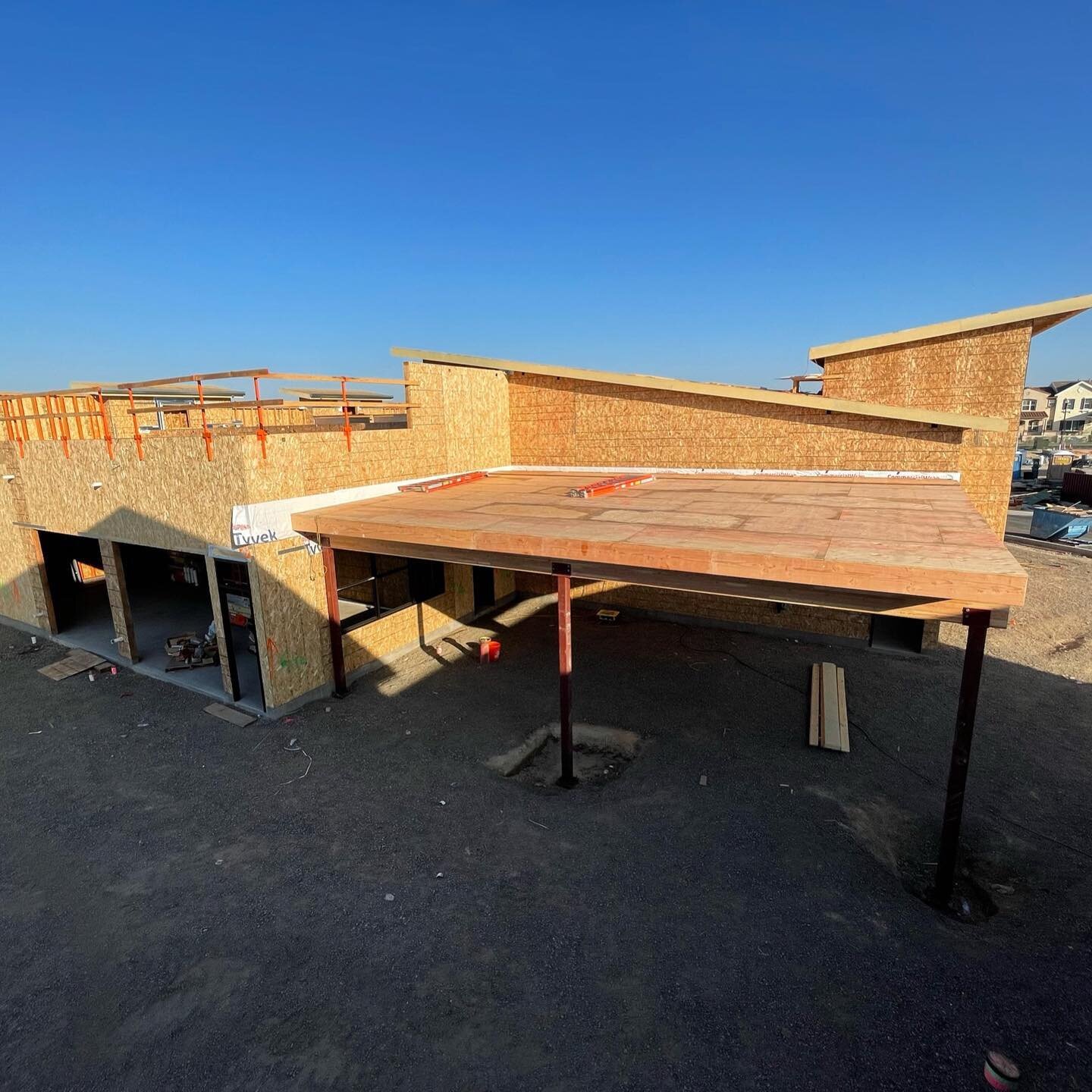 Trivia time! How many rain days have we had since construction started?

In other news, construction update: covered patios are built! Things are moving quickly over here.