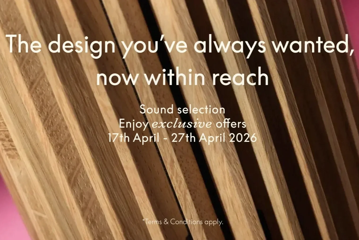 Bang &amp; Olufsen Sound selection Display offers