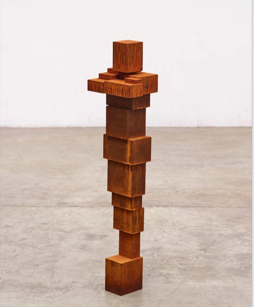 Investigating sculptures for a client and couldn&rsquo;t resist sharing this mid sized (just over 1m tall) blockwork by @antonygormley . Part of a series which act as models for his life-size blockworks. The works attempt to give a strong intimation 