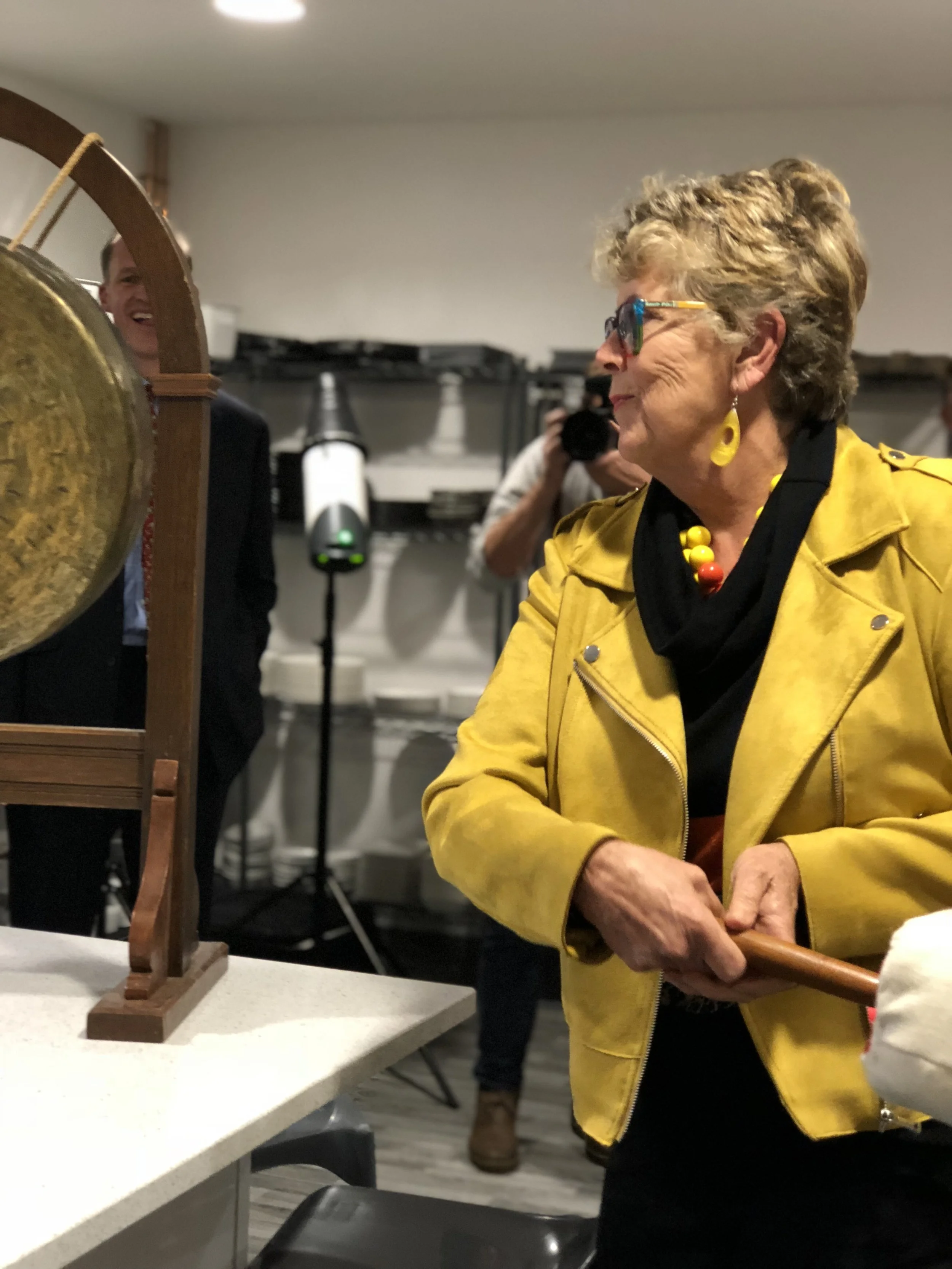 Bake-Off’s Prue Leith bangs the gong opening Truro’s new Cookery School