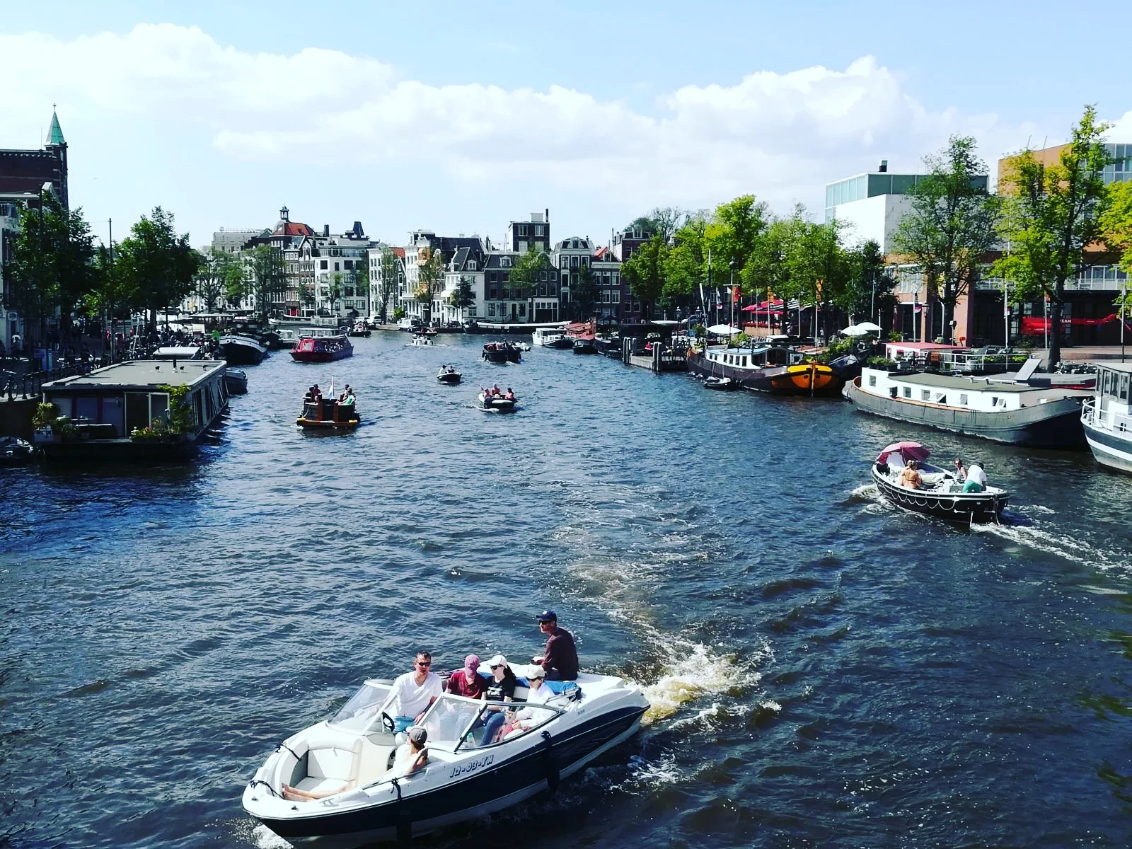 Views from the Blue Bridge in Amsterdam