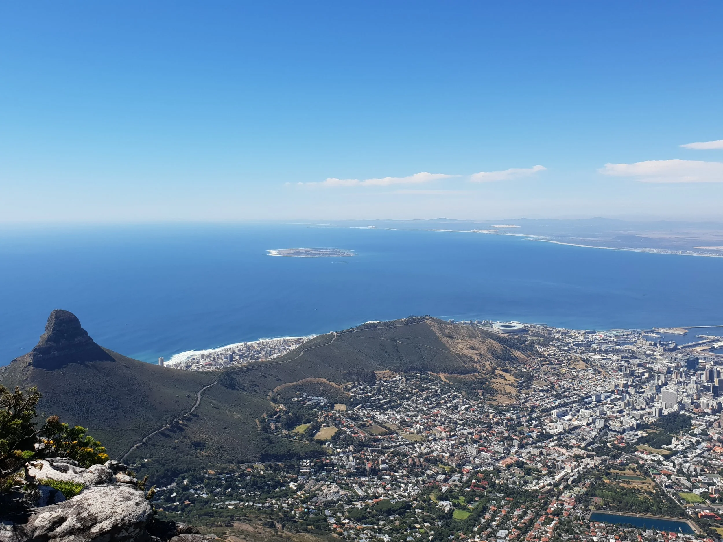 Views of Cape Town from the top of the Table Mountain