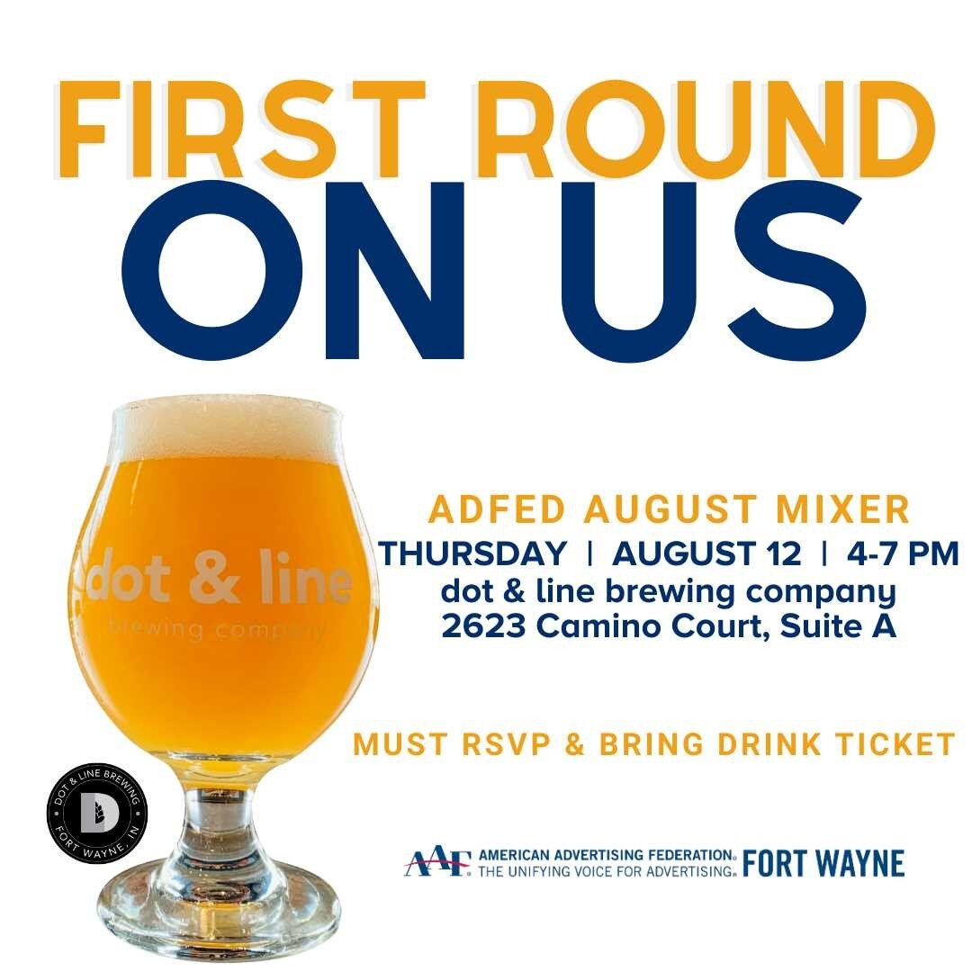 Did someone say FREE BEER? We did!
Drop by the AdFed August mixer for a FREE round of beer from AdFed on August 12 at dot &amp; line brewing company from 4-7 p.m. Food and additional drinks available for purchase. Register for your FREE drink at the 