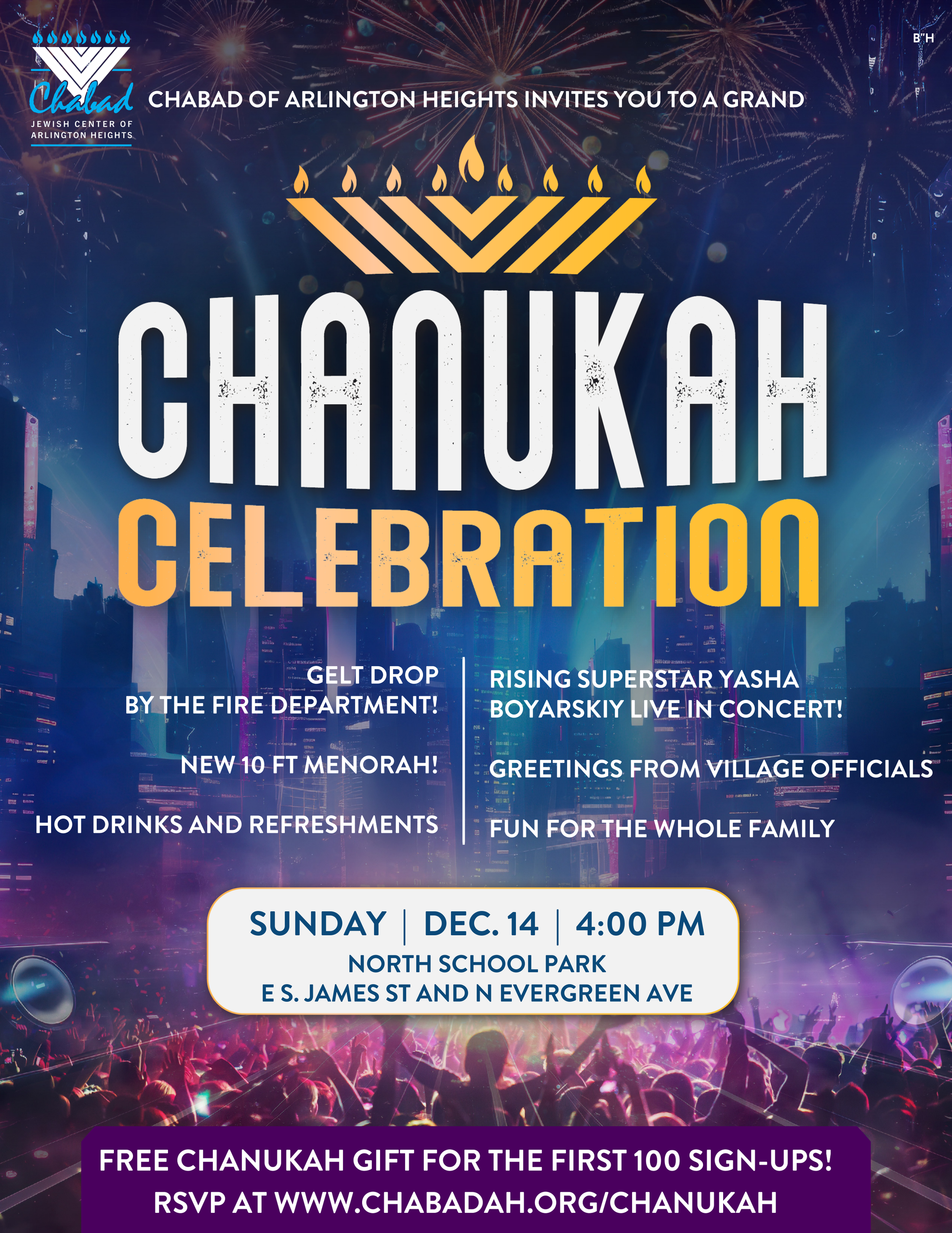 Grand Menorah Lighting at North School Park