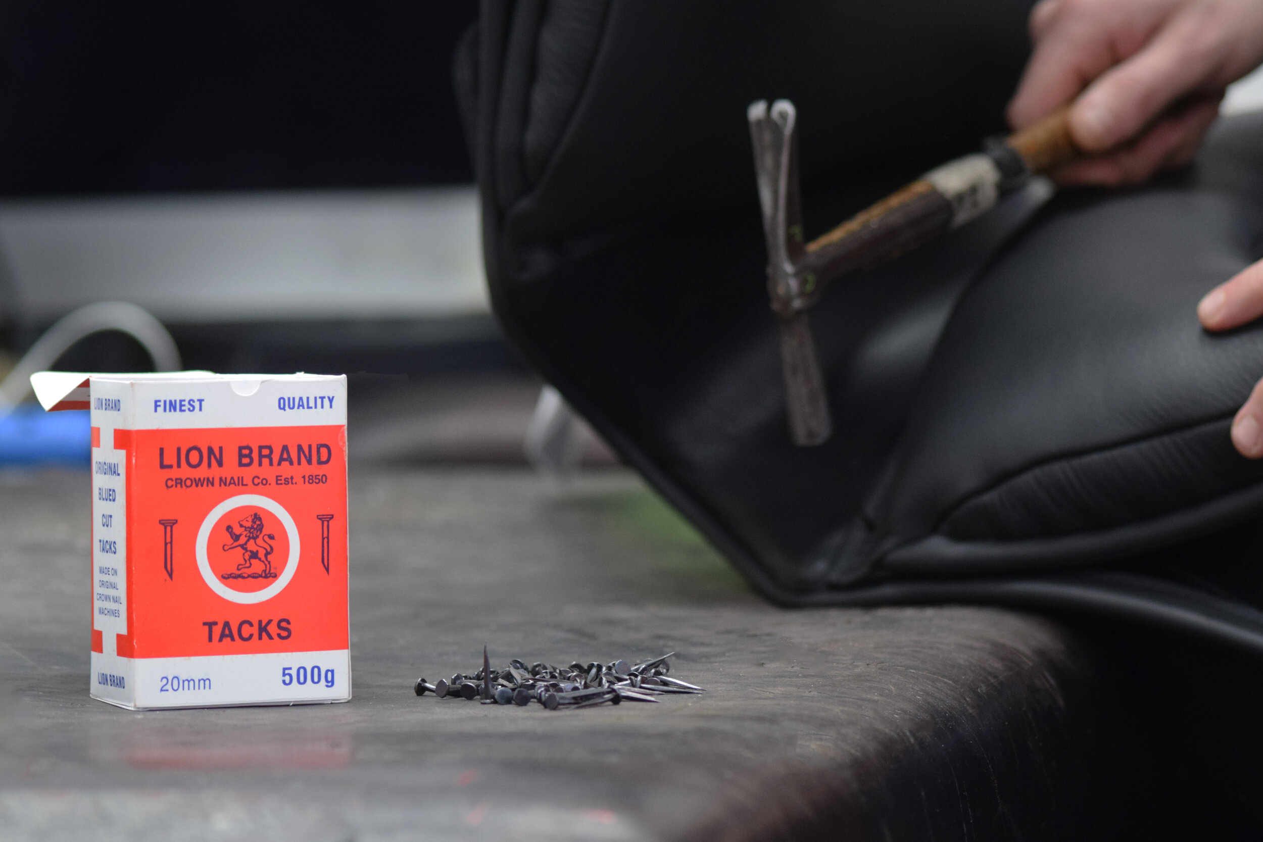 Upholstery tacks Blued cut tacks 10mm,13mm,15mm,20mm,25mm fine or improved.