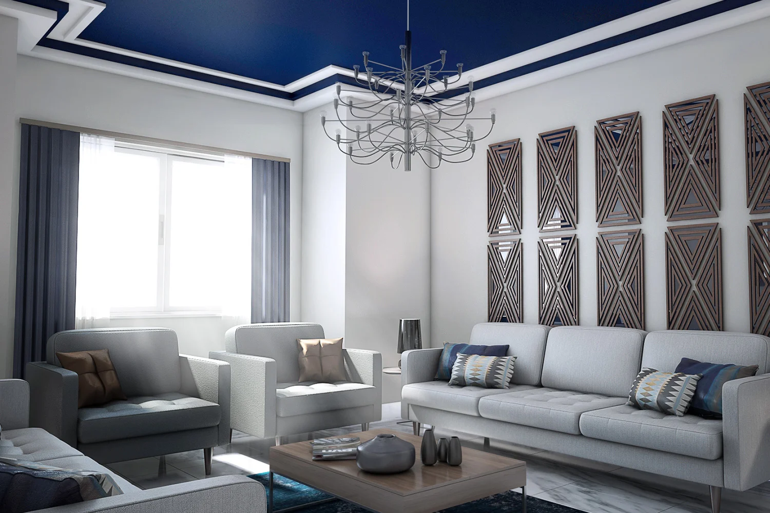CGI Visualisation Lounge with natural window light