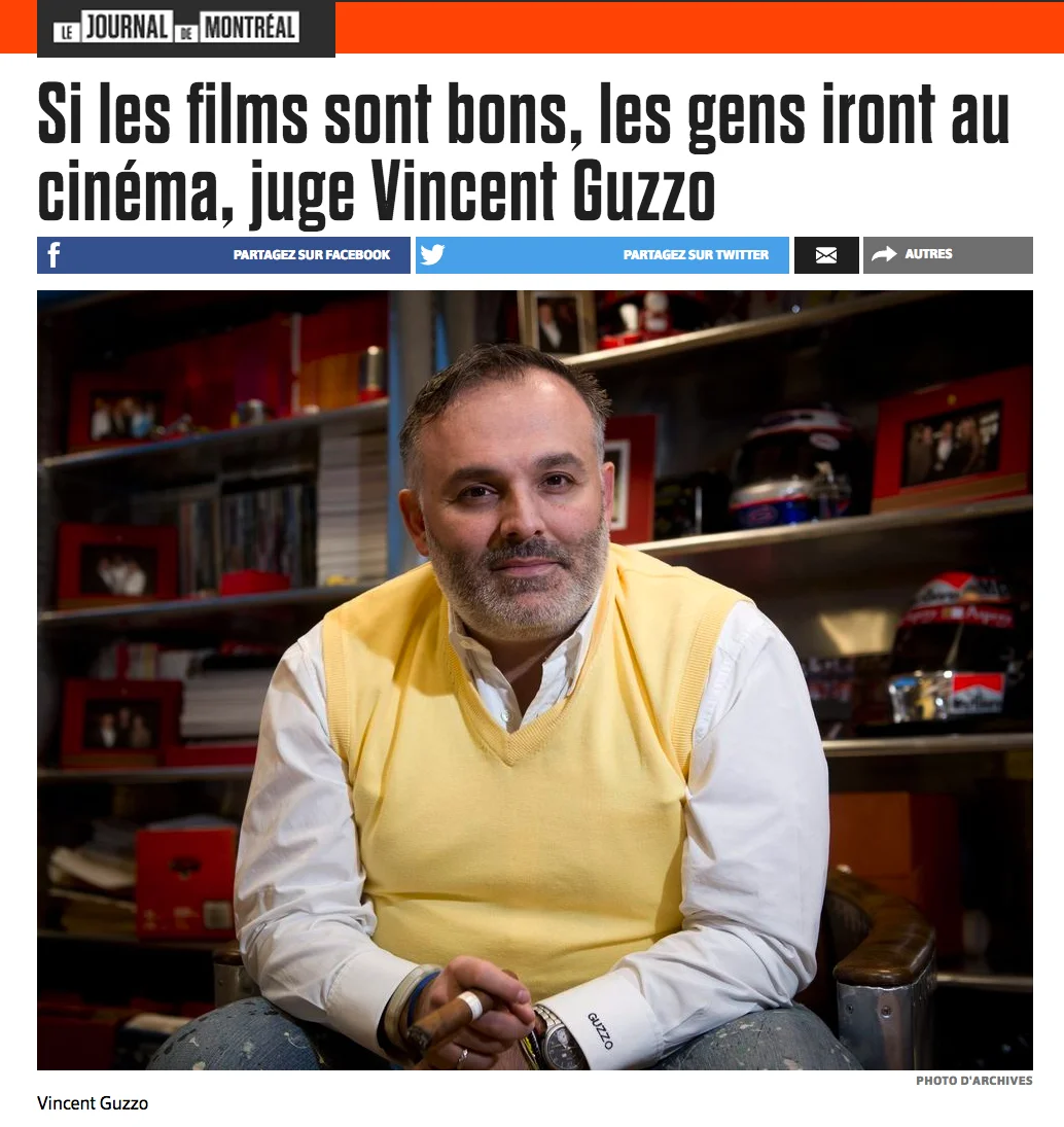 Si les films sont bons, les gens iront au cinéma, juge Vincent Guzzo