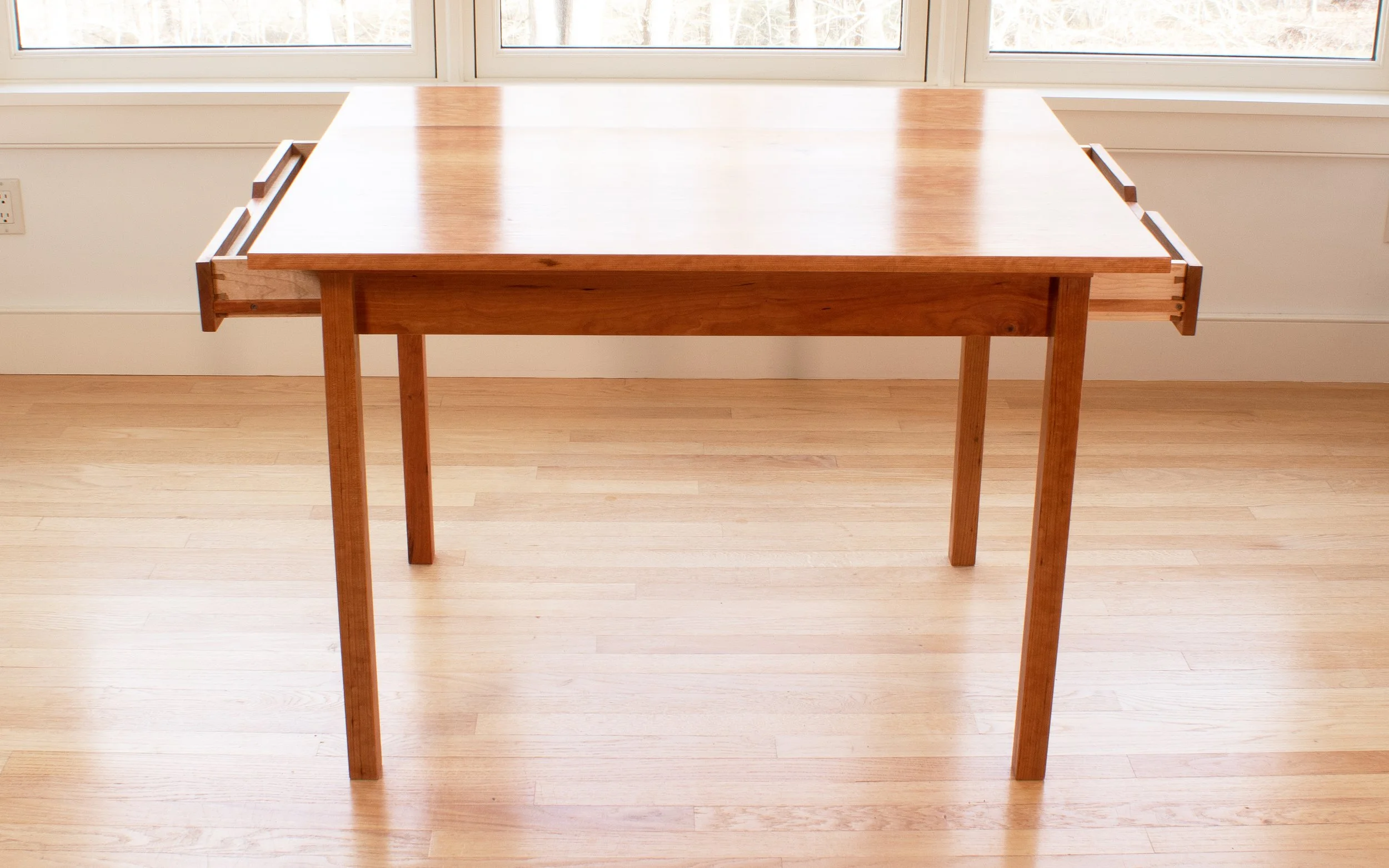 SKEWED LEG WATERFALL WALNUT SIDE TABLE
