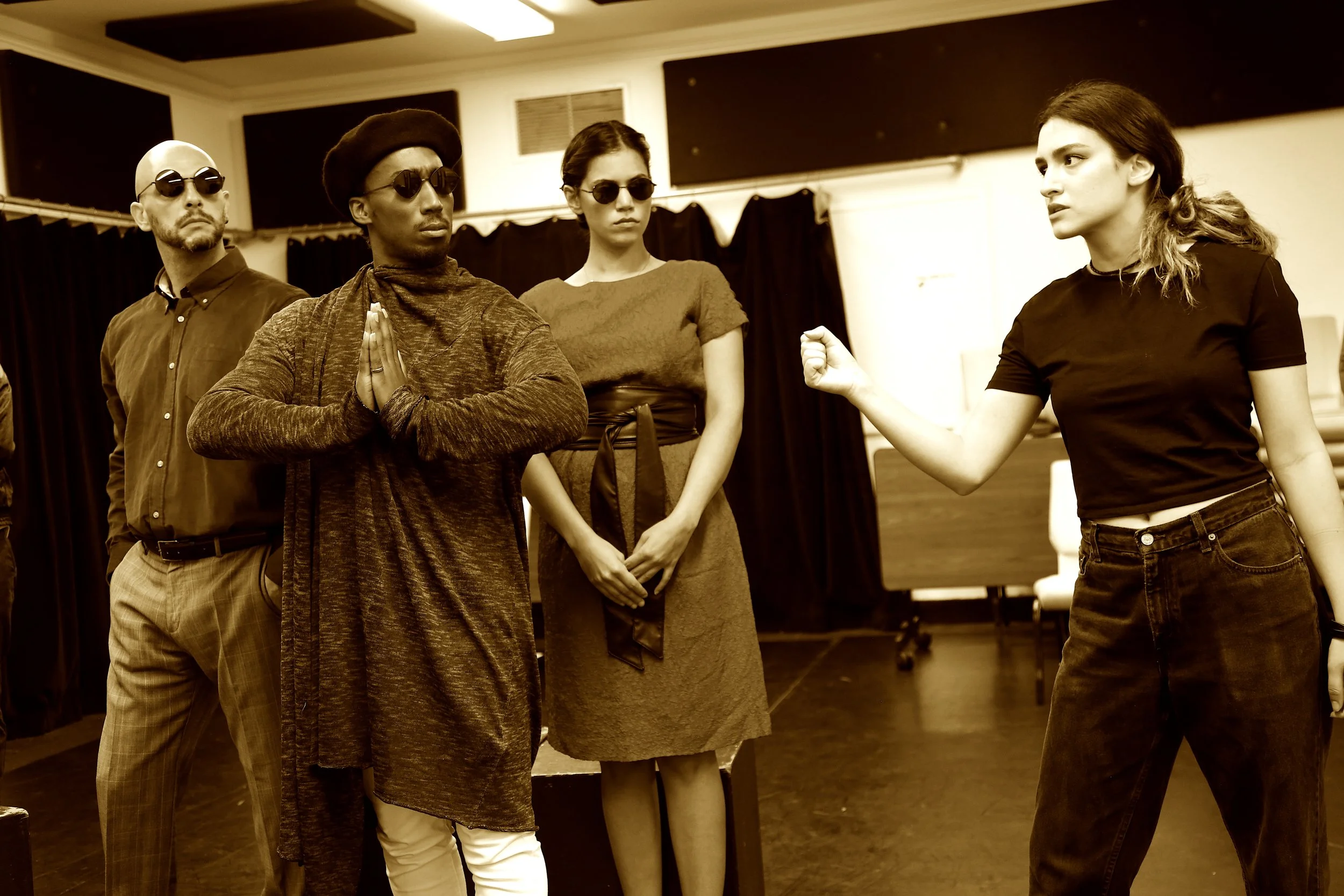 Hamlet speaks to the players