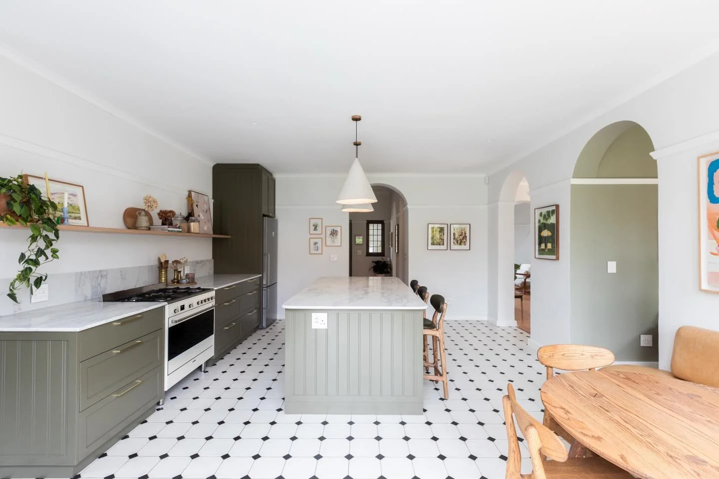 The once pokey and impractical kitchen at House R was opened up into a generous, family friendly space that naturally connects to the entrance, dining room and playroom 🍳

It&rsquo;s a kitchen designed for everyday living, where cooking, chatting an