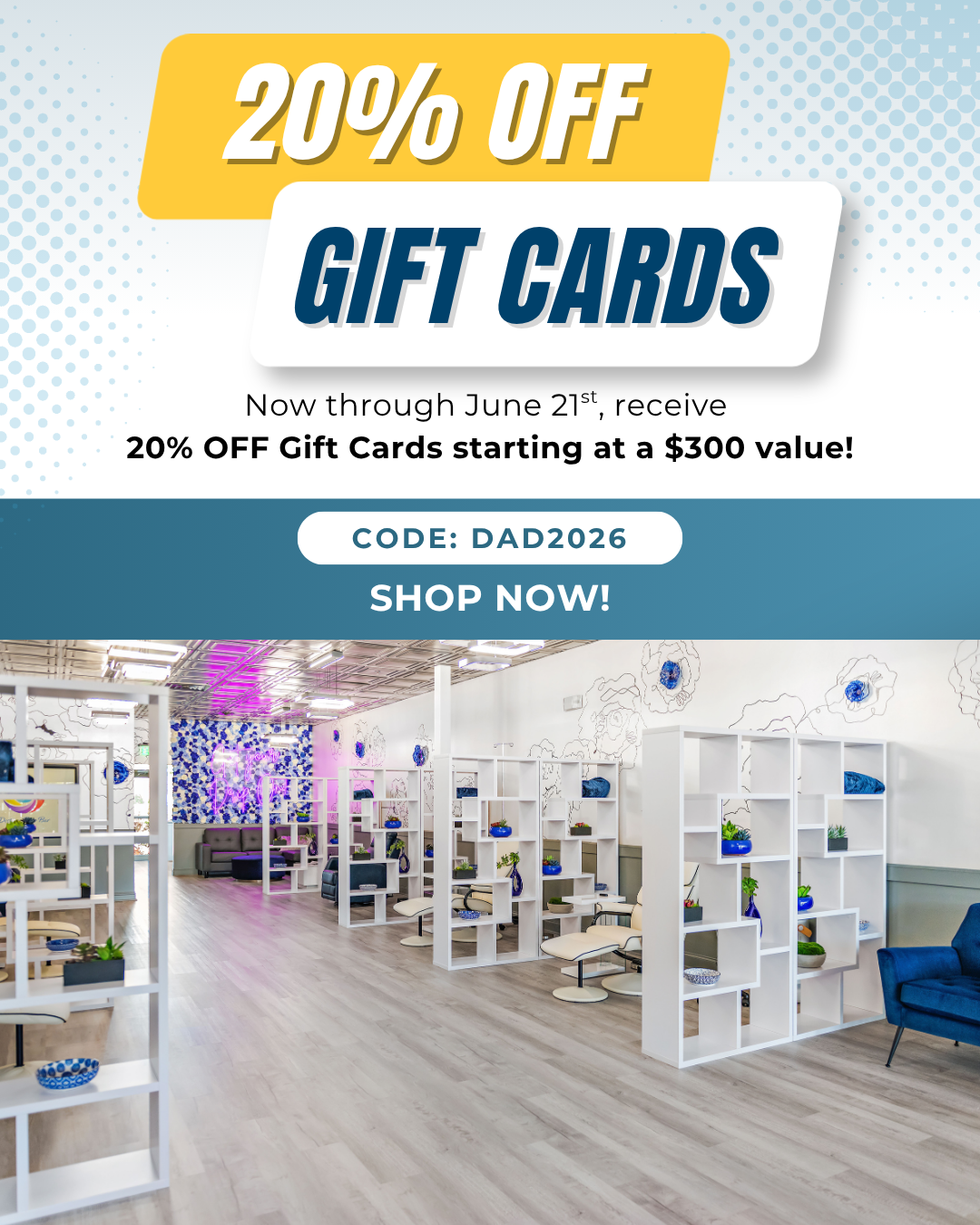 June 1-June 21, 2026: Save 20% OFF Gift Cards starting at a $300 value at Destiny Drip Bar in Southlake, Texas!