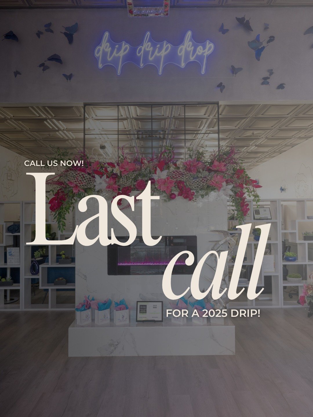 Want to try the drip everyone is talking about before the New Year's Eve parties? We want you to be ready to go!

NEW CLIENTS: Don't forget your very first visit requires a quick, complimentary telehealth screening.

Call us ASAP to schedule your app