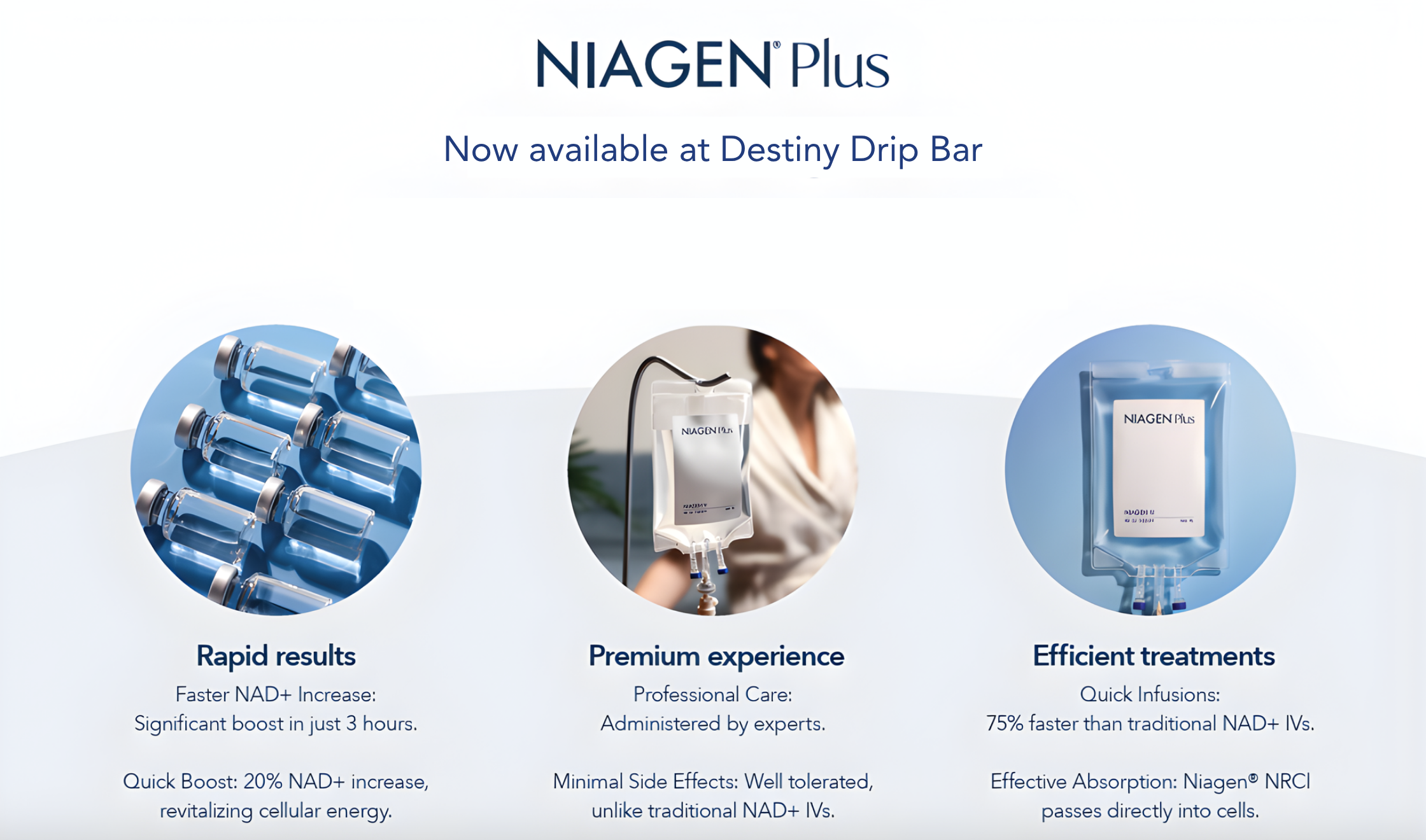 Boost Your NAD+ Faster with Niagen® Plus! Now available at Destiny Drip Bar in Southlake, Texas