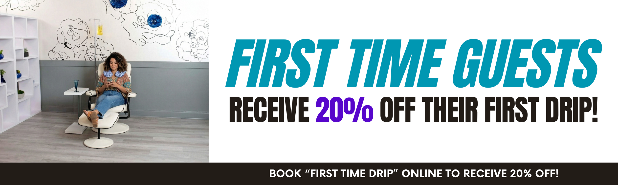 First Time Guests receive 20% OFF their first Vitamin Infusion at Destiny Drip Bar in Southlake, Texas