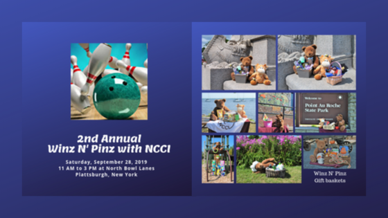Winz N’ Pinz with North Country Center for Independence - September 28, 2019 @ 11:30 am - 3:00 pm. North Bowl Lanes - raffles, giveaways & more!! For more information call: 518-563-9058 visit 80 Sharron Avenue, Plattsburgh, NY