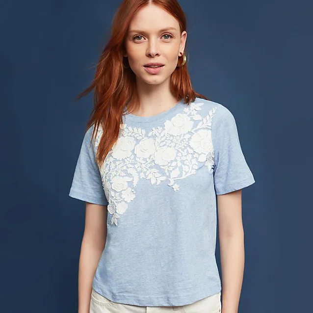pankaj and nidhi blue tee with flower decals 4.jpg