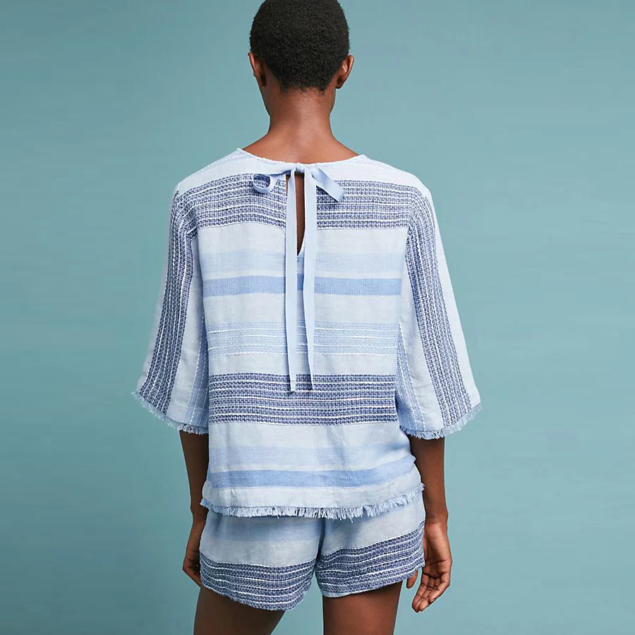 cloth-stone-Blue-Textured-stripe-Pullover-Top.jpeg