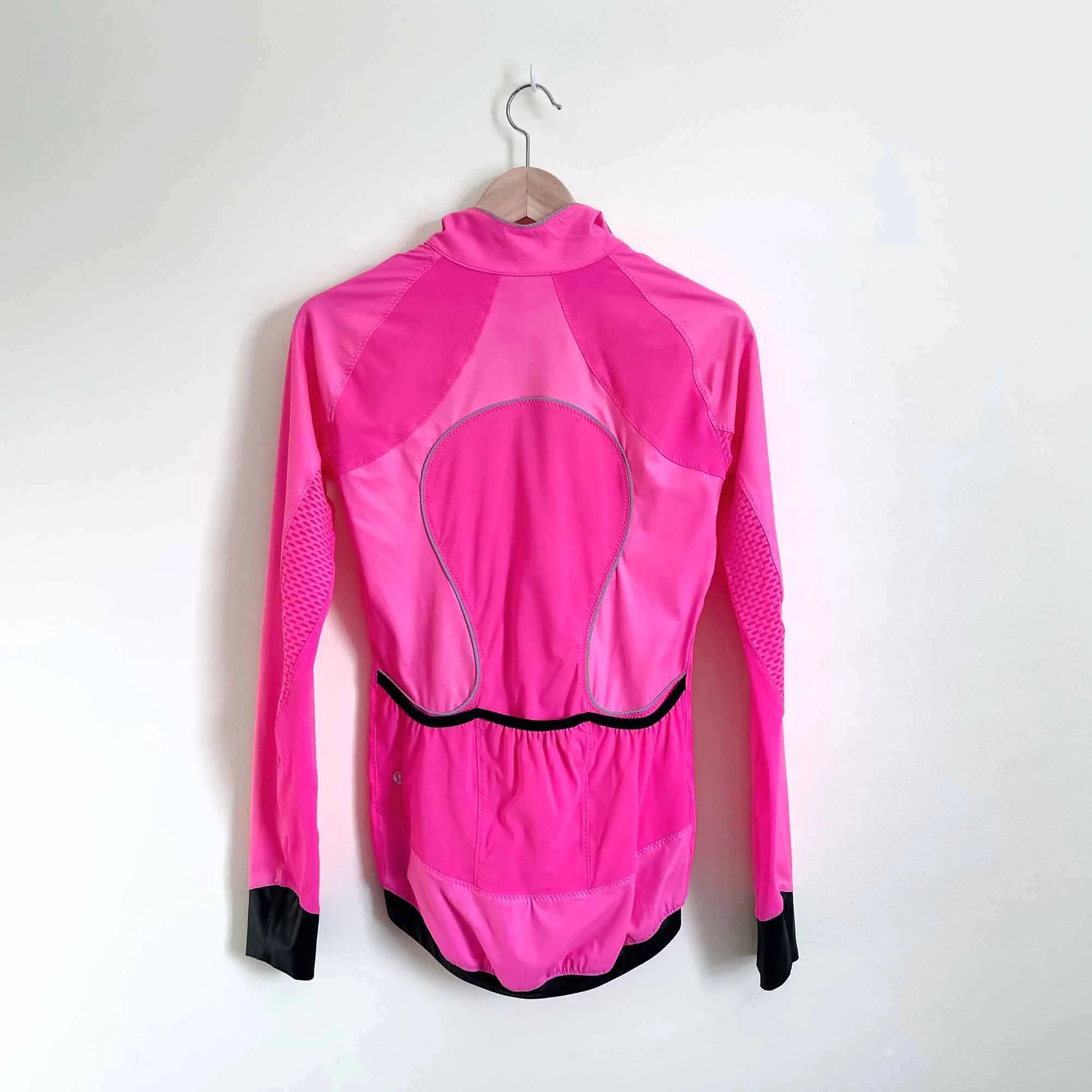 pink running jacket