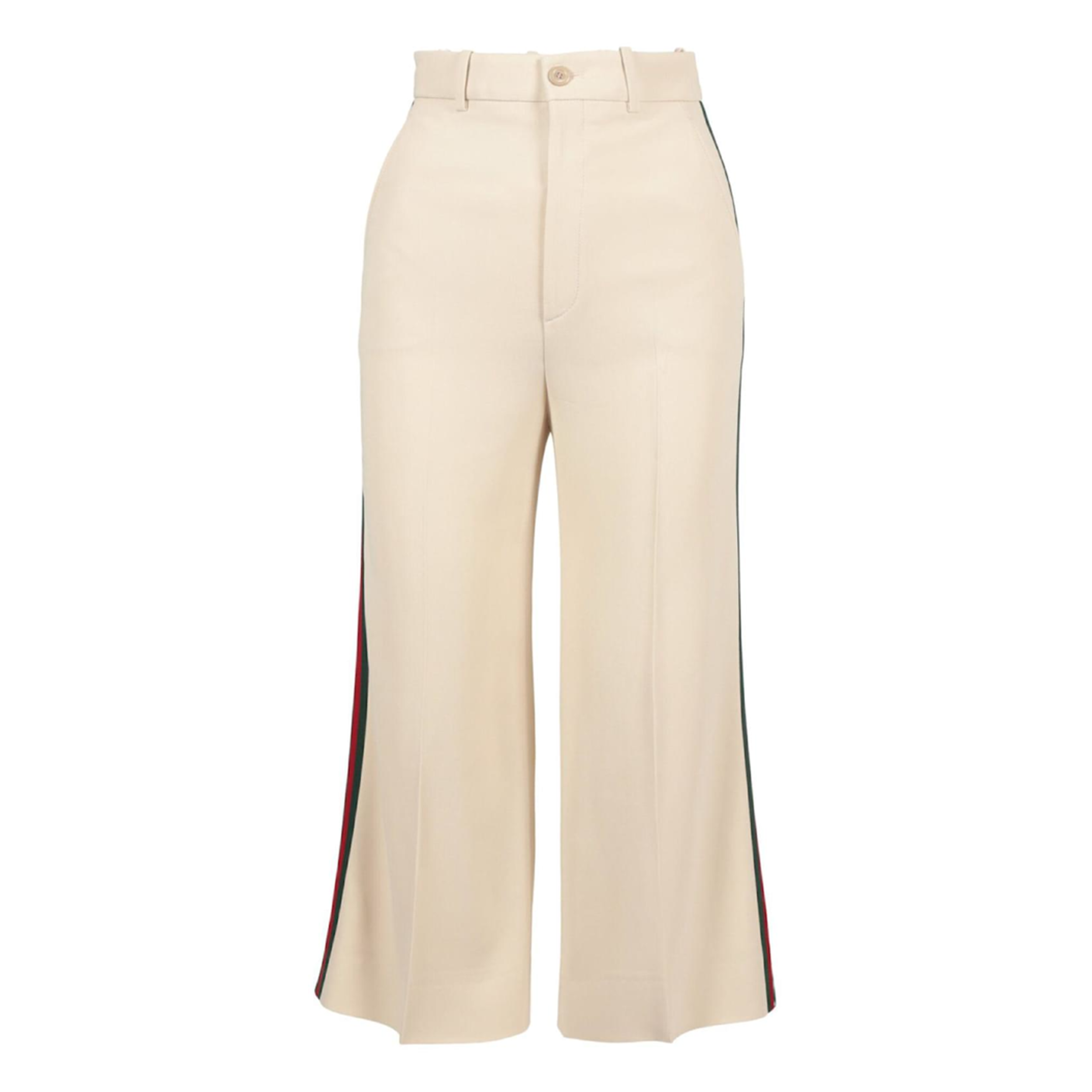high rise web-striped bootcut pants 