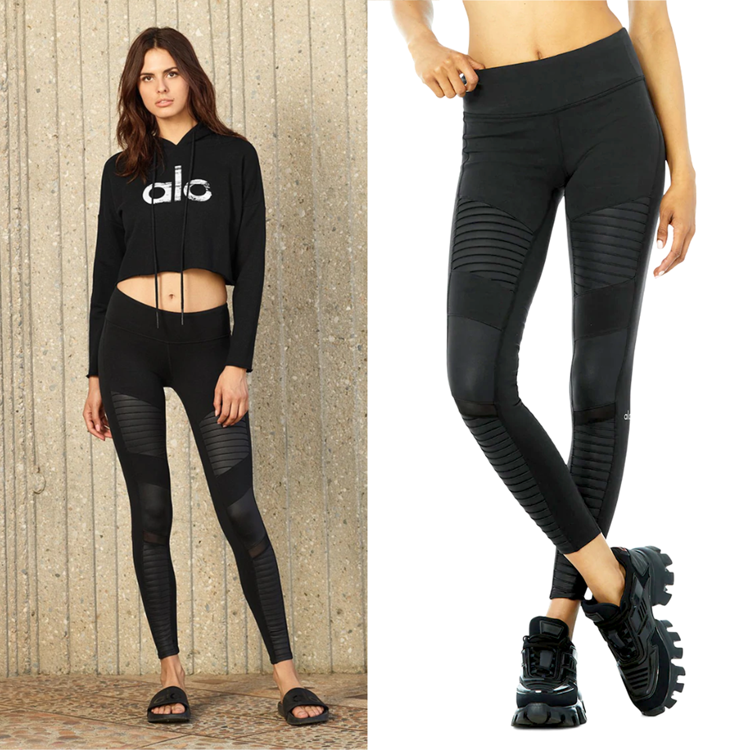 alo yoga black moto leggings — good market