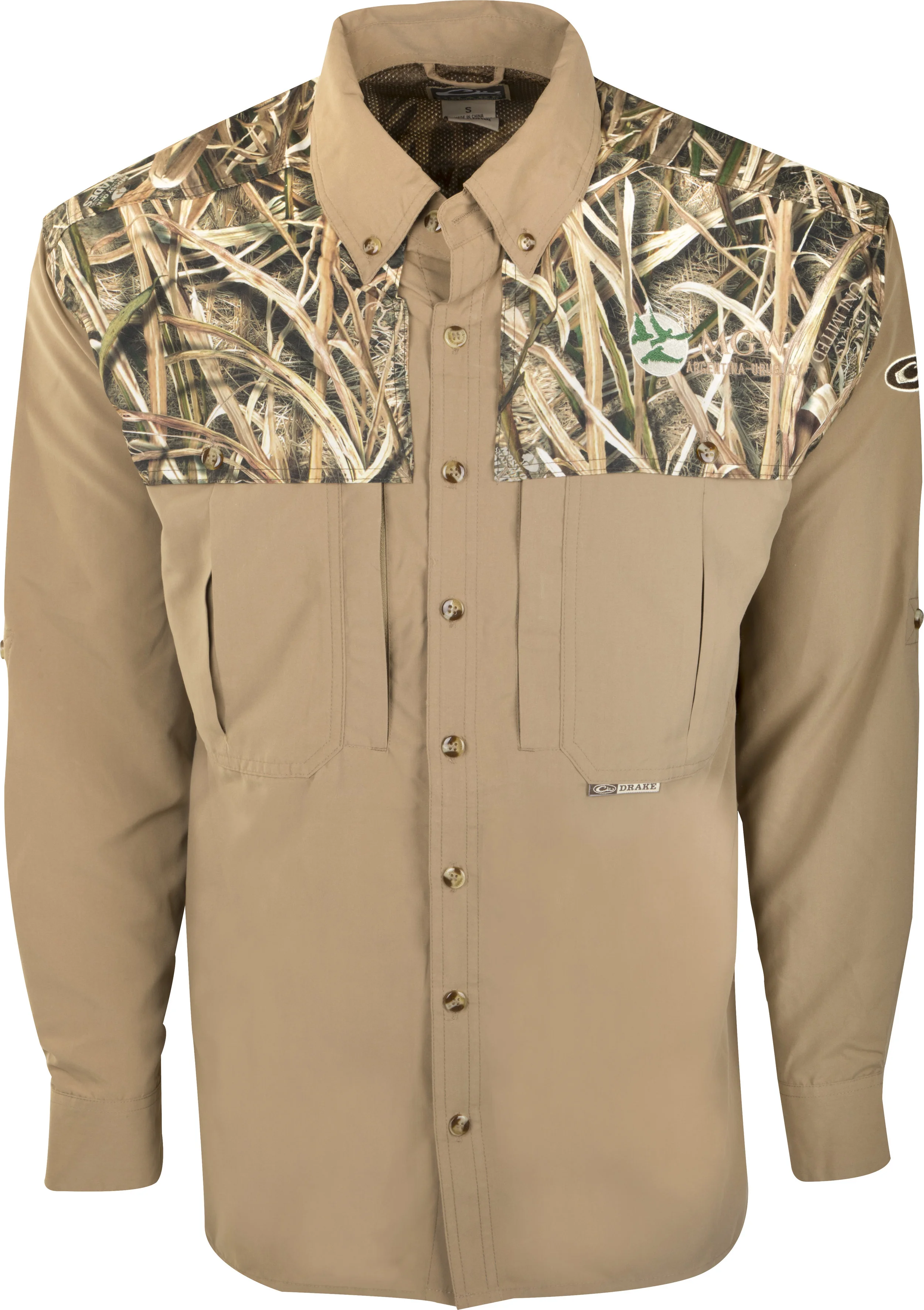 Drake Two-Tone Blades Camo Flyweight Wingshooter's Shirt L/S - $80