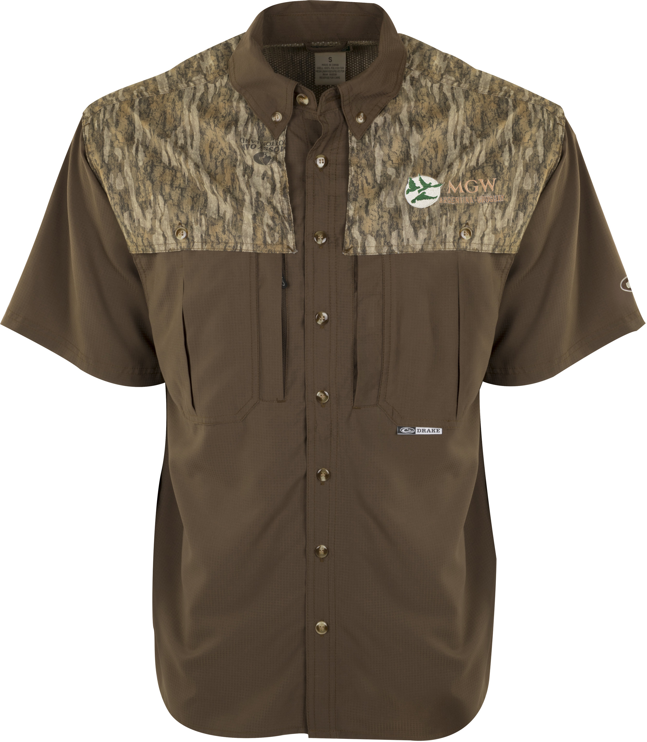  Drake Two-Tone Bottomland Camo Flyweight Wingshooter's Shirt S/S - $80