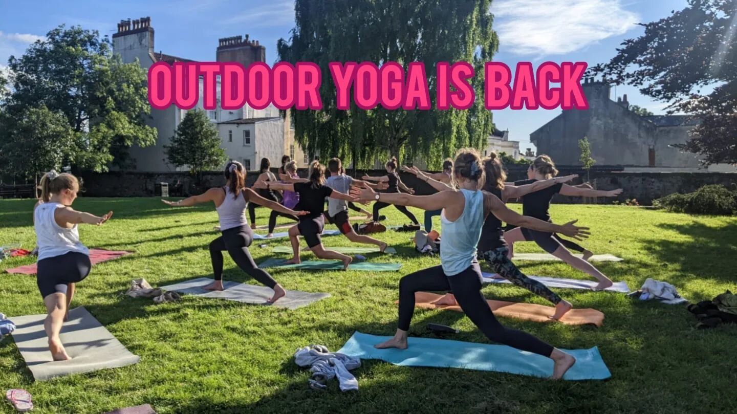 Do love outdoor yoga ss much as me?! I am so excited it's  getting sunnier so we are heading out this Thursday evening at 6.15-7pm Birdcage Walk Clifton. You will find out the exact location when you book. 
Head to bio to book - click &quot;Book a cl