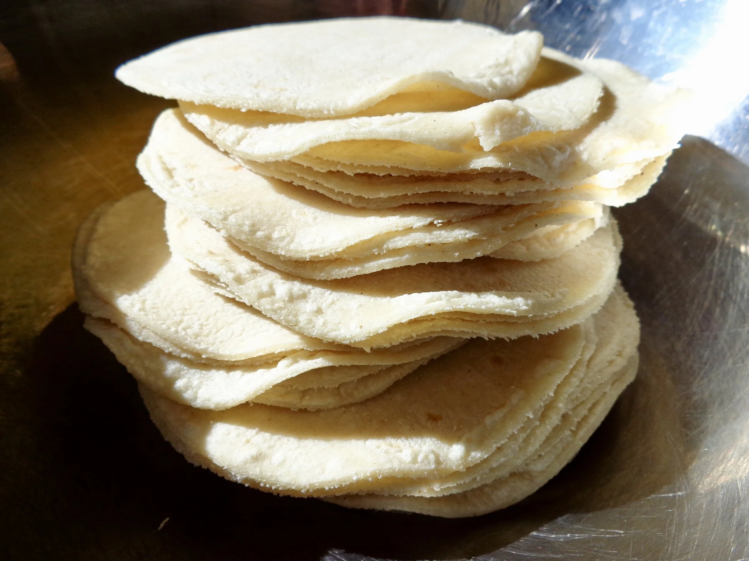 Pile of tortillas from Marlene’s Tortilleria.