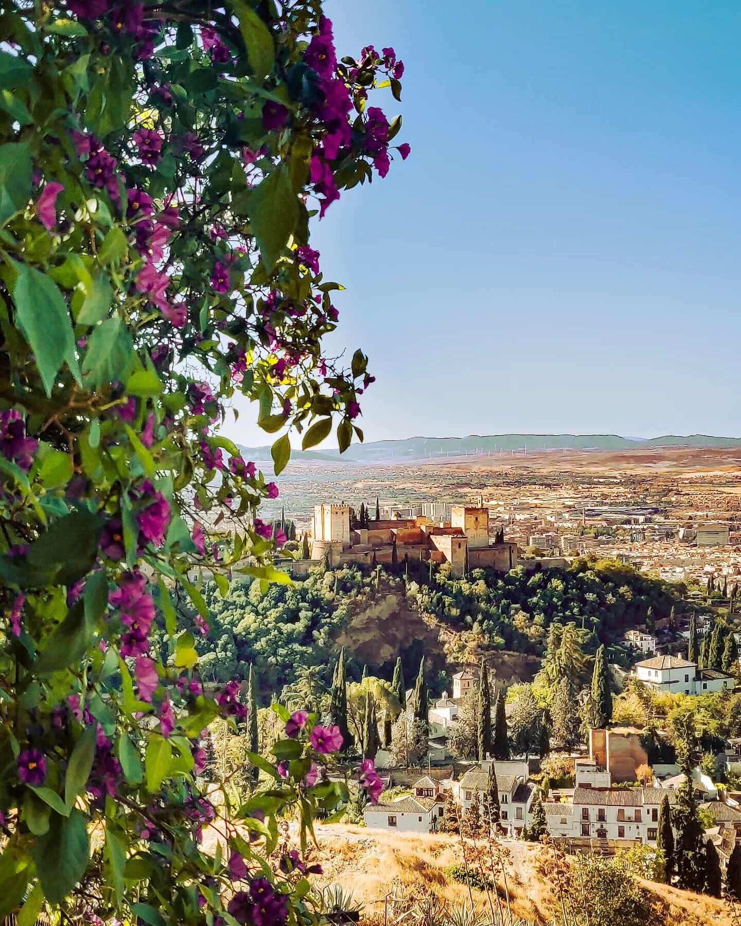 The first of my brief photography series of Granada. This picture was taken at the footsteps that take you to the San Miguel Church which was once a military tower along the wall of the iconic Al Hambra fort. 

The Al Hambra was the last Moorish fort