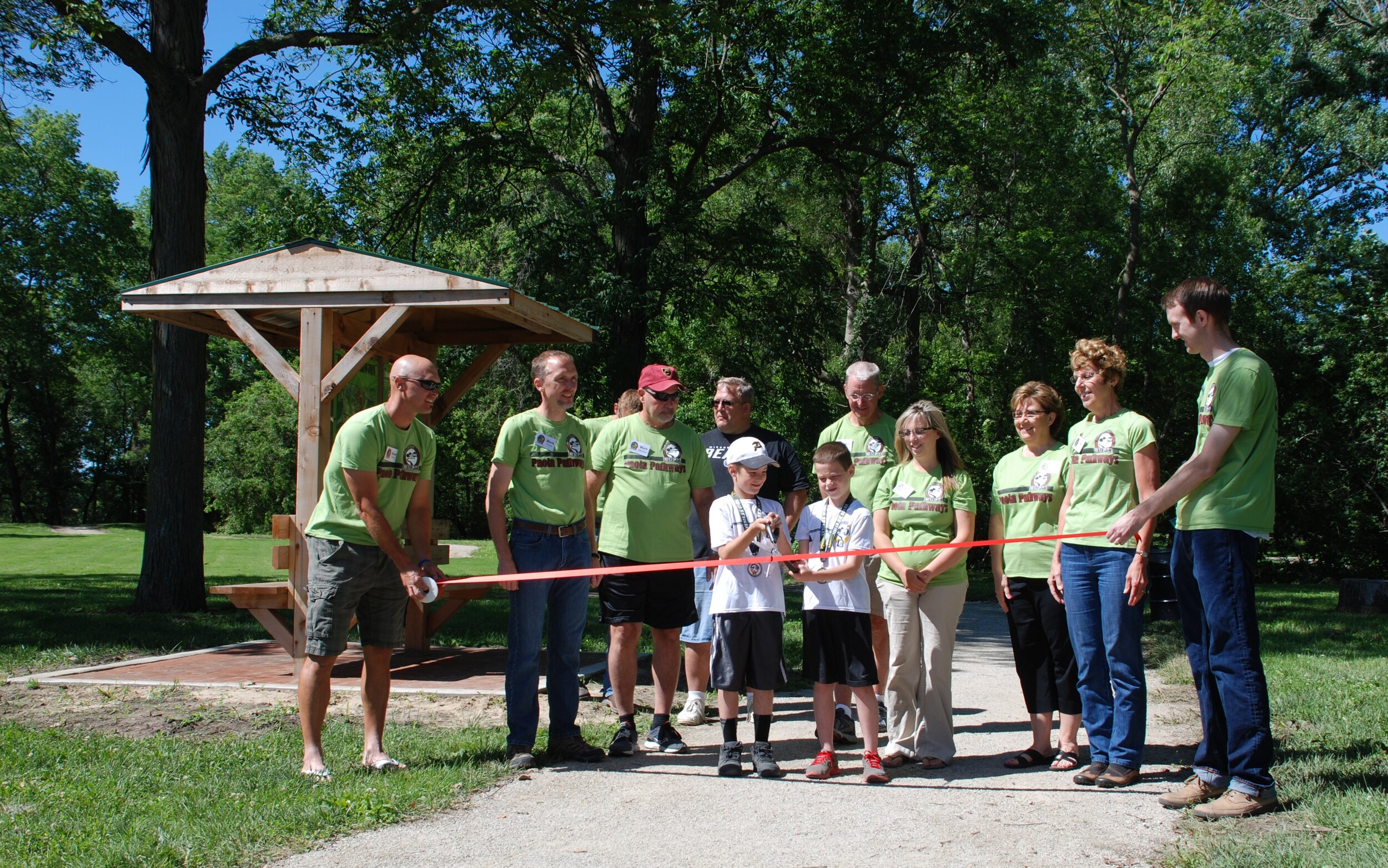 June 13, 2014-Ribbon cutting ceremony opening inaugural trails of Paola Pathway