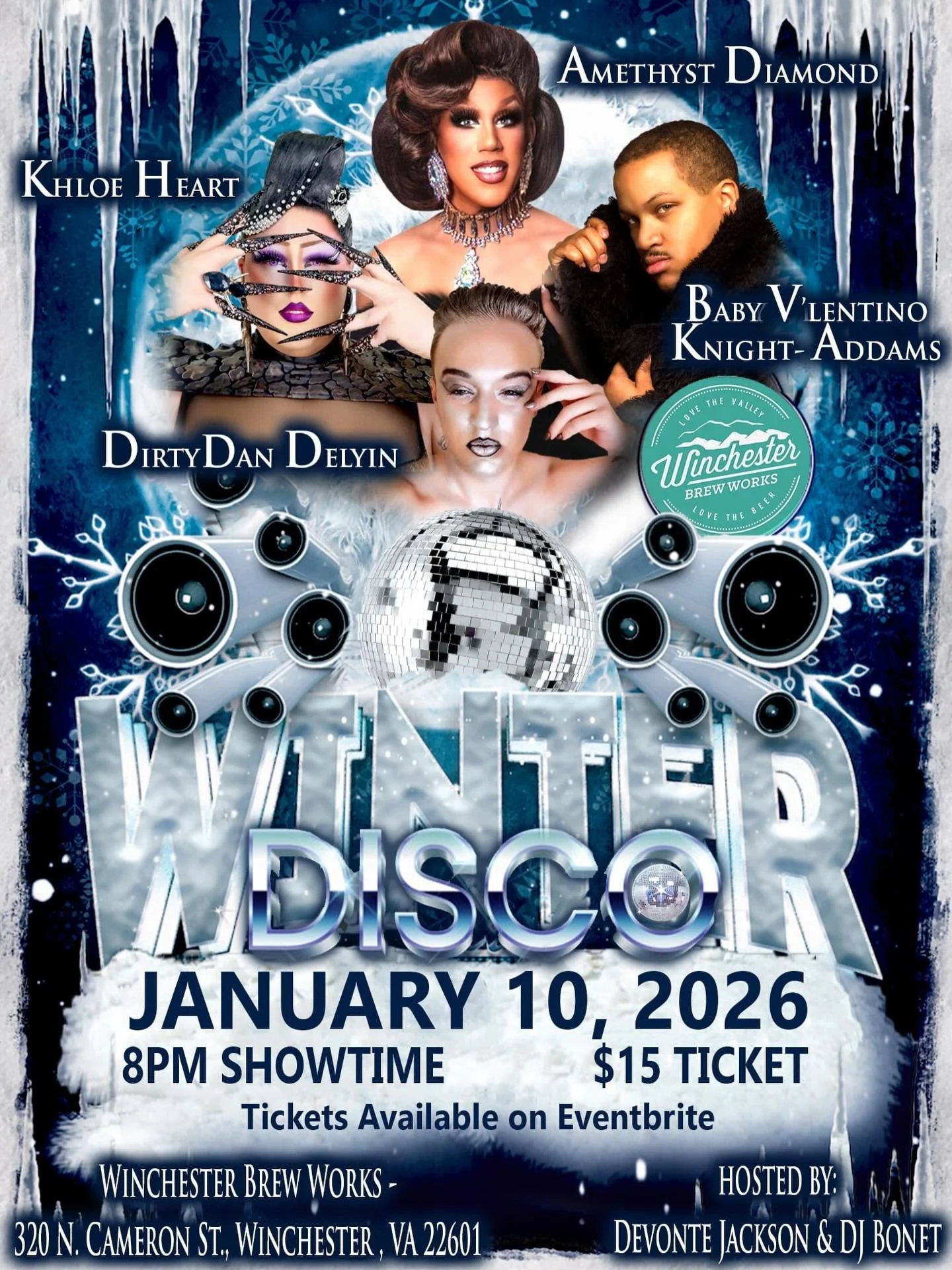One week away! In such a dull, cold, and dreary time of year, we need a little bit of sparkle to bring our spirits up! Join us for our Winter Disco Drag Show next Saturday! Tickets are available on our website, on eventbrite, or in person in the tapr
