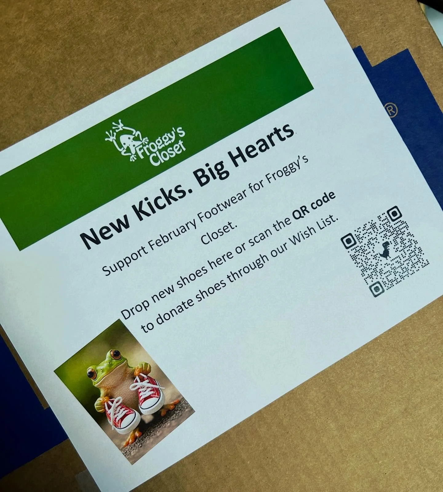 It&rsquo;s February Footwear for @froggys_closet_winchesterva ! Donate to our bin in the taproom, or scan the QR code to view their wishlist and donate from there! We will have the bin in the taproom throughout the month of February!
