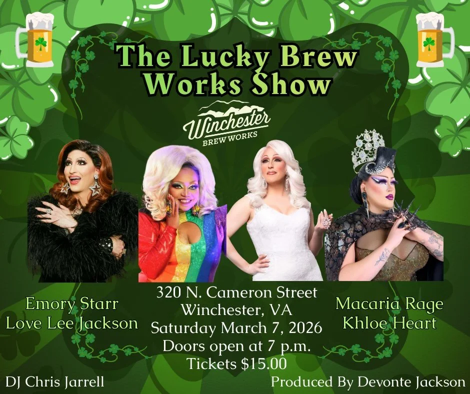 You feeling lucky? 🍀🌈

Grab your tickets for our Lucky Brew Drag Show on Saturday, March 7! These queens will make you feel lucky, but if they don&rsquo;t see any green, they have every right to pinch you! Tickets available on Eventbrite, on our we