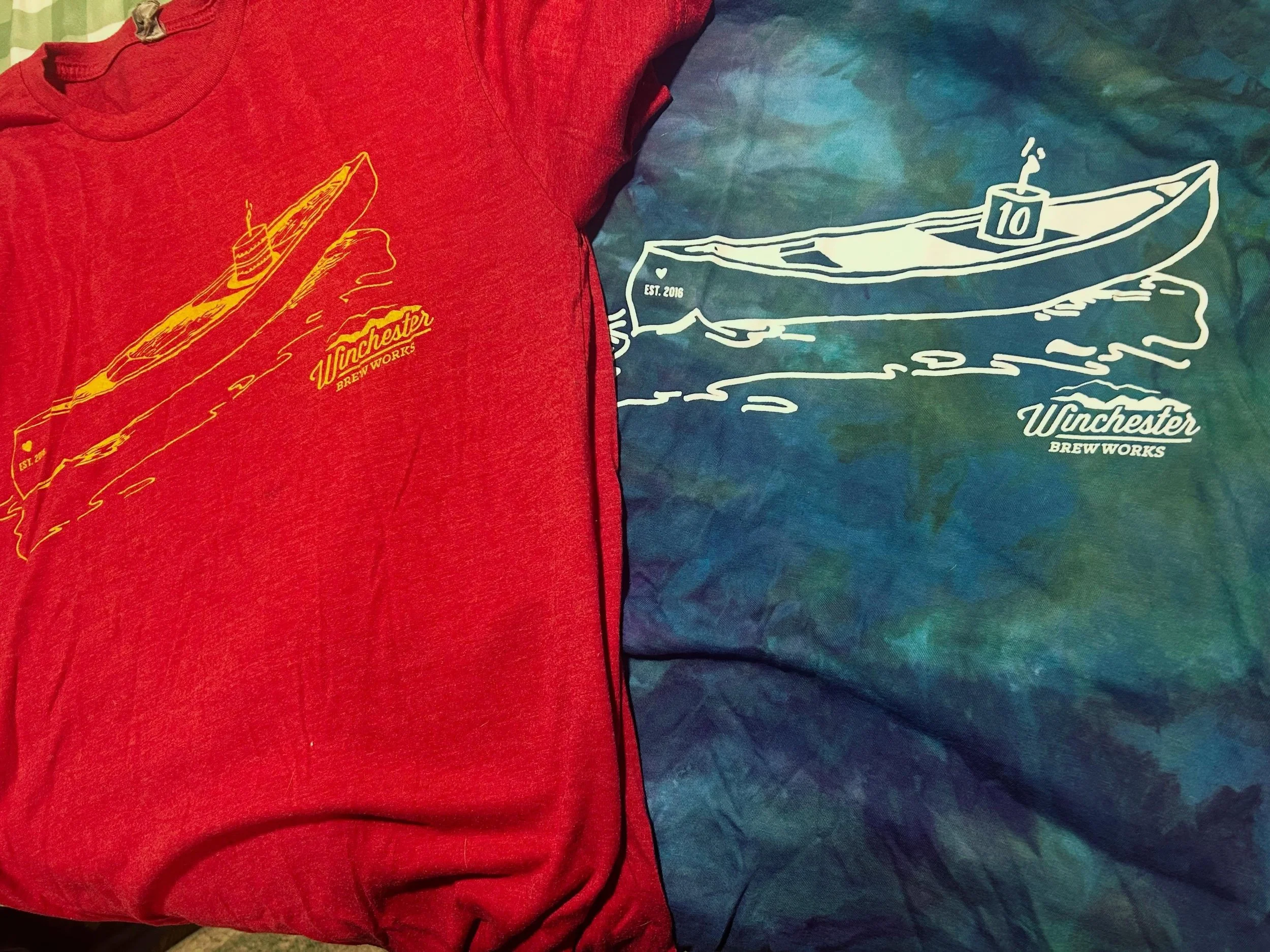 First Year Anniversary shirt vs Ten Year Anniversary shirt 🤯 

In case you didn&rsquo;t know, the shirt on the left was our first anniversary shirt, and for our tenth, we really wanted to recreate it with the flair and personality we&rsquo;ve develo