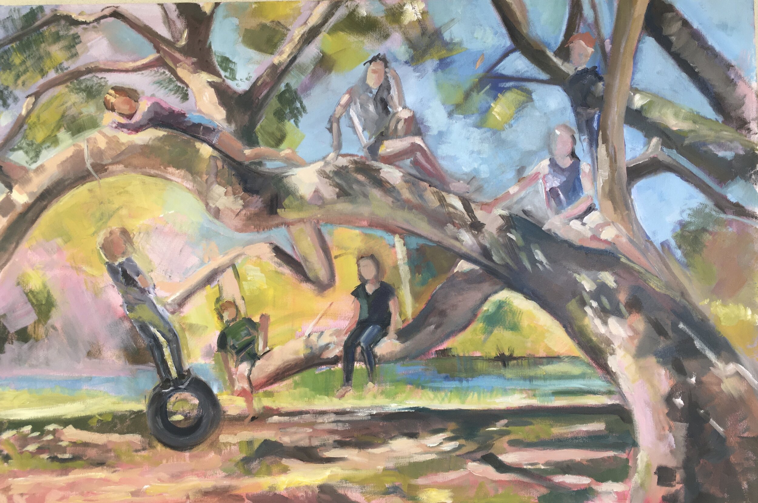 Hanging Out, Oil on Canvas, 60cm x 80cm