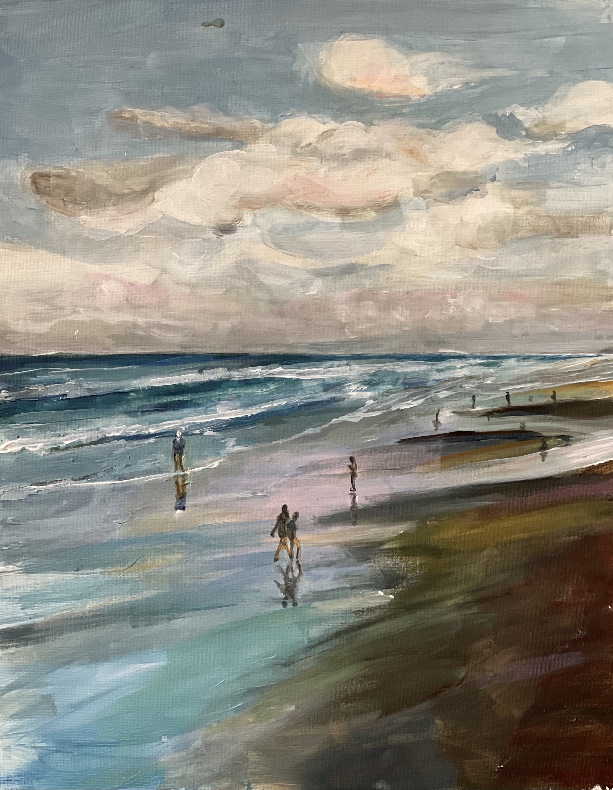 Beach walks, acrylic on canvas board, 40x50cm