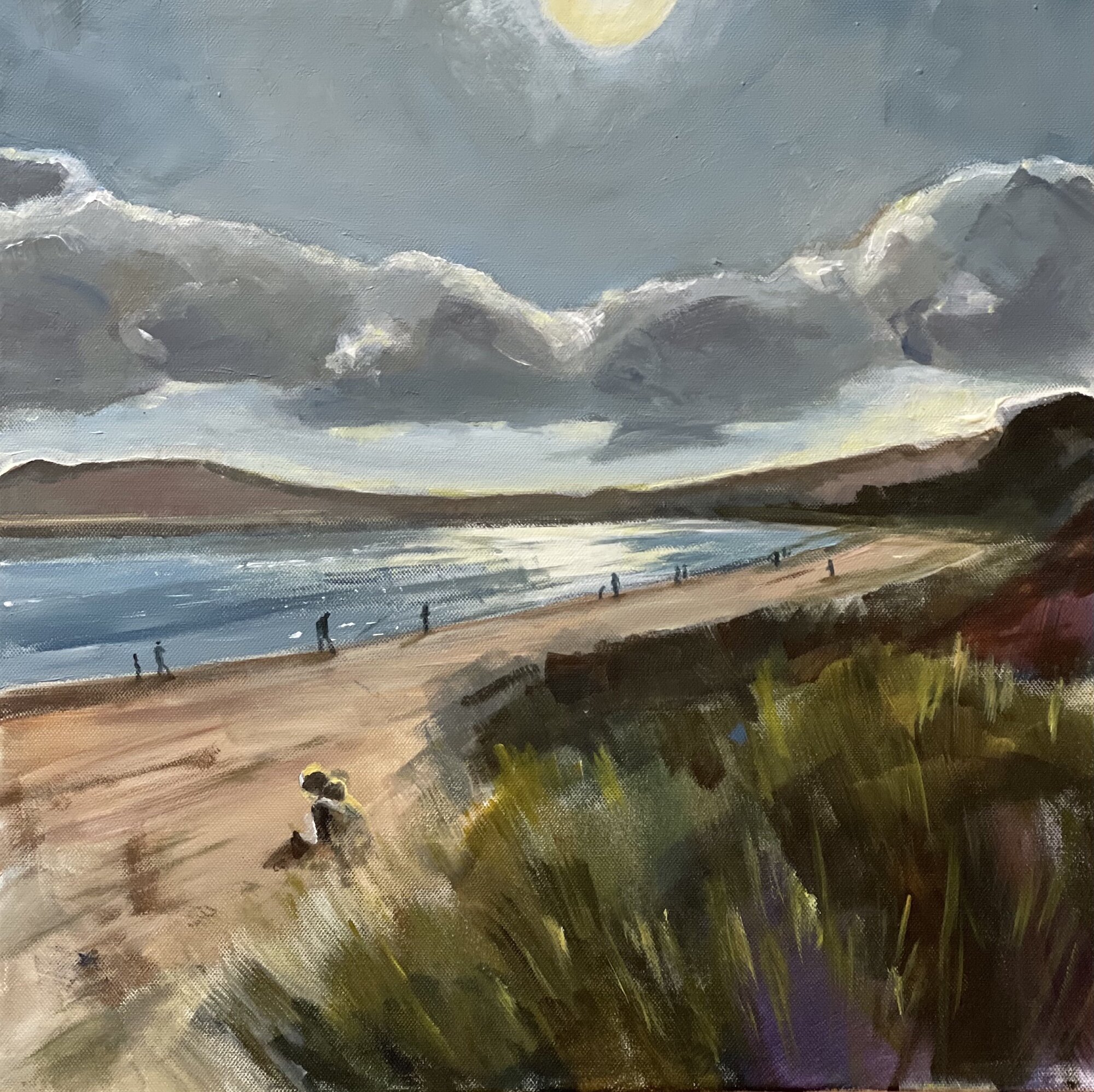 Evening on Beach, acrylic on canvas, 40x40cm