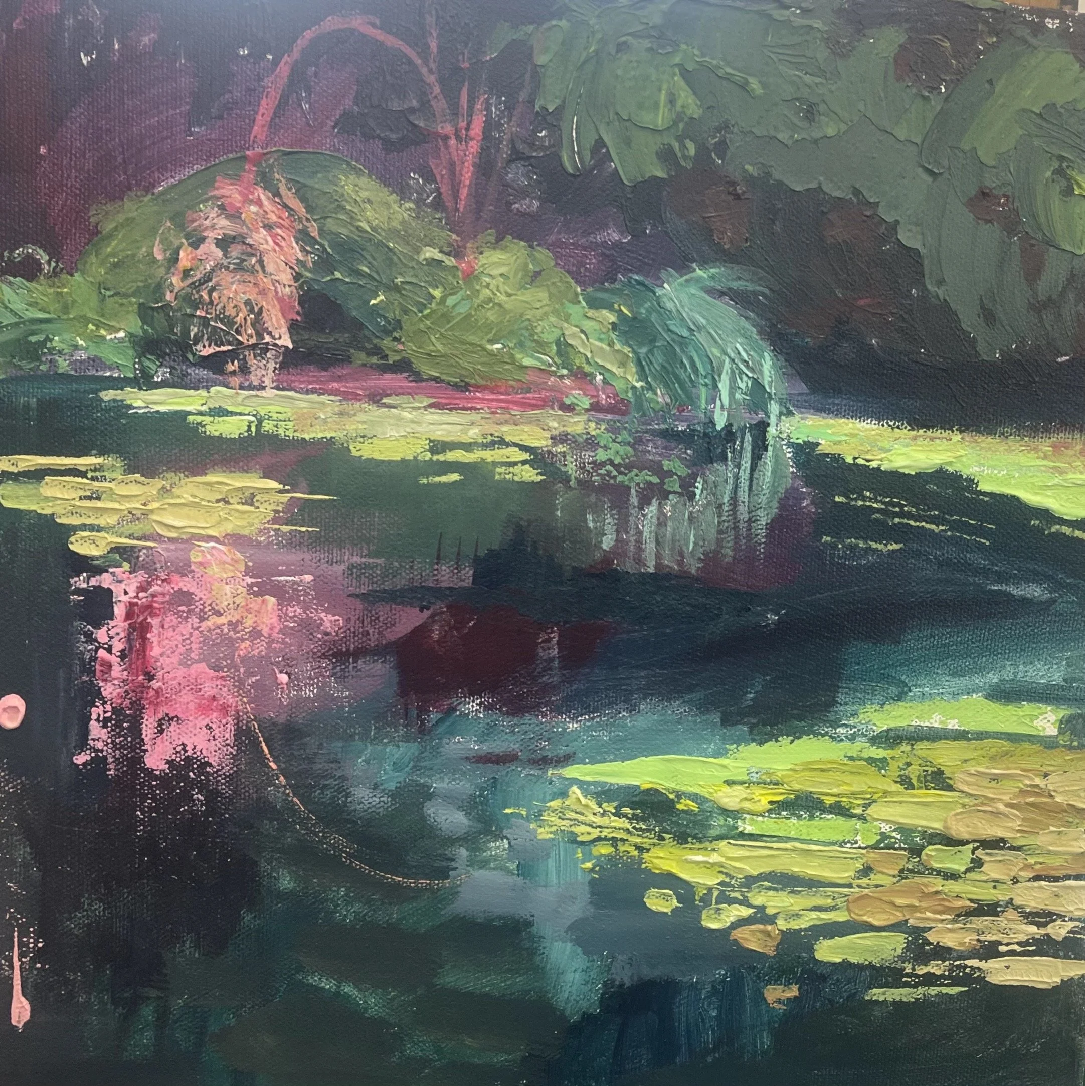 Dark ponds 2, acrylic on canvas 30x30cm