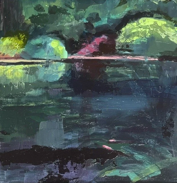 Dark ponds 3, acrylic on canvas 30x30cm