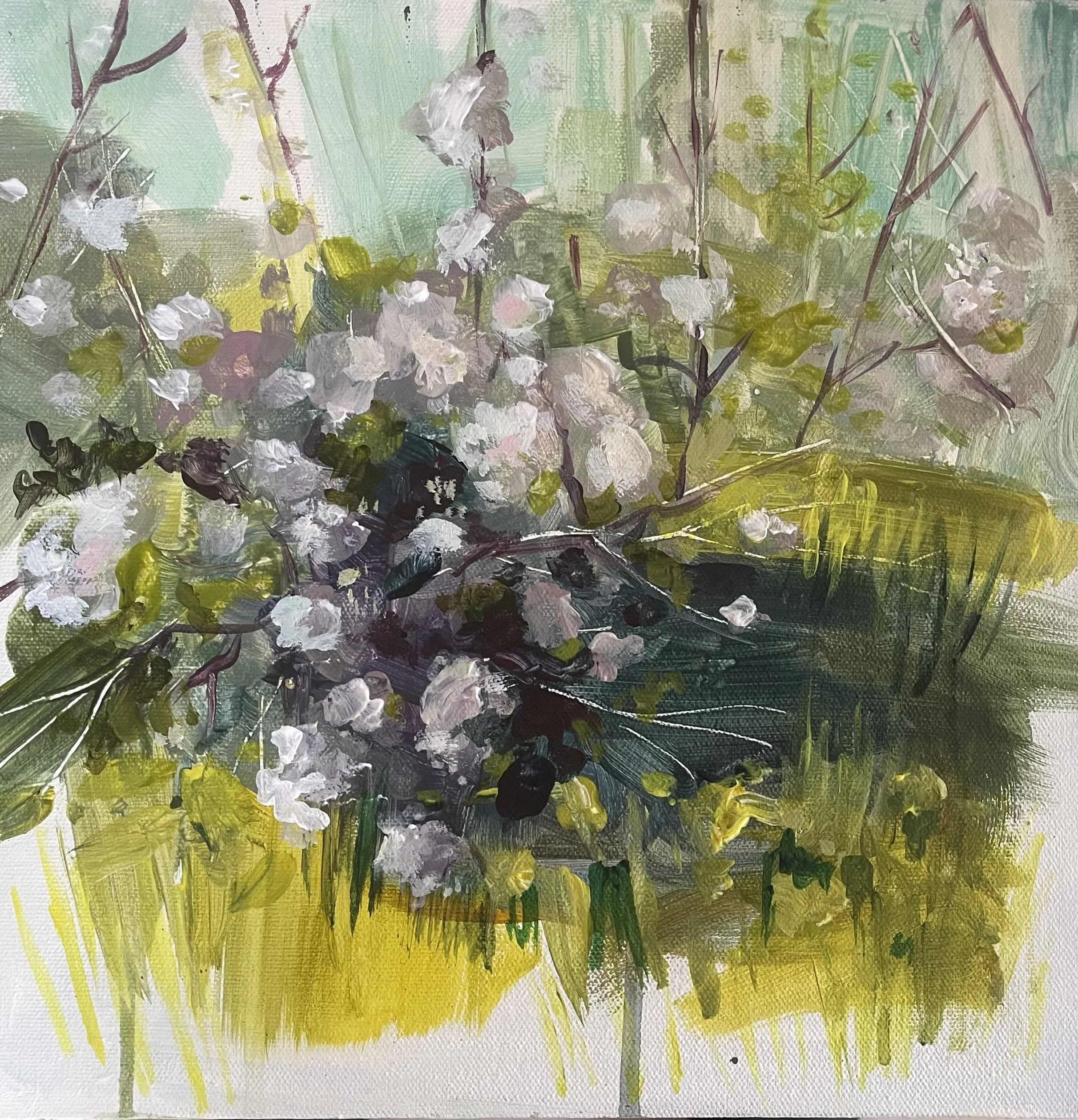 Bloom 2, Acrylic on canvas panel, 30x30cm