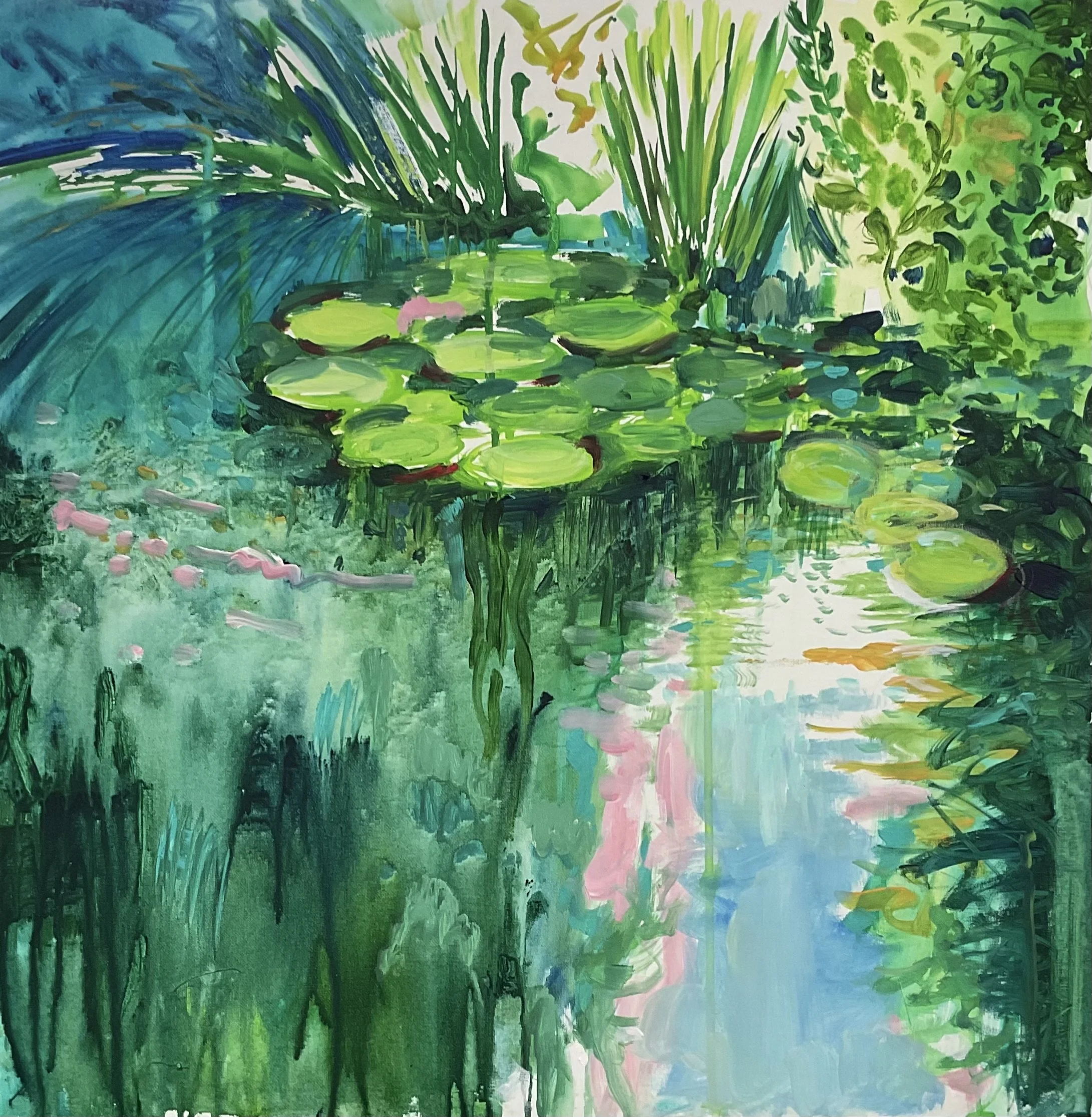 Landscape of serenity, acrylic ink and acrylic, on canvas board 60x60cm
