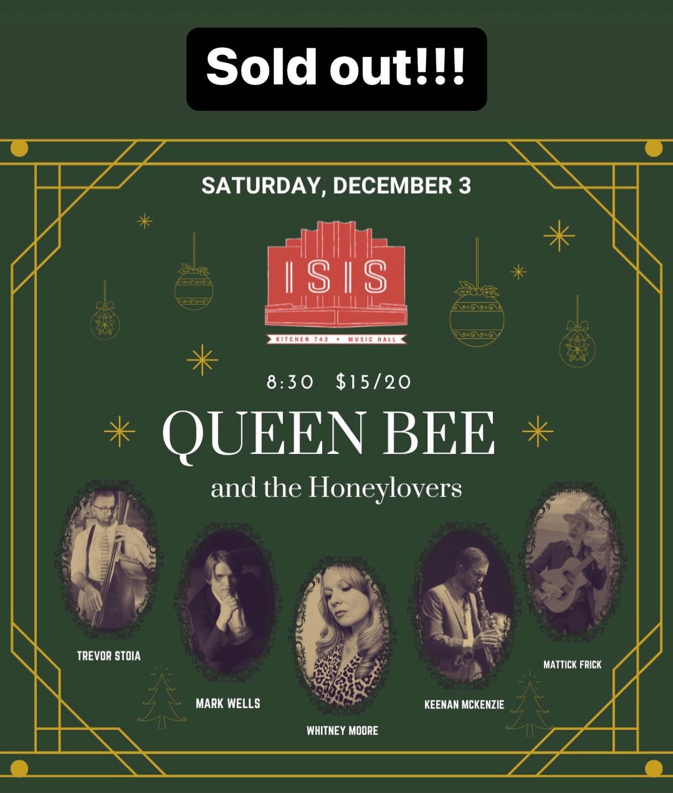 This Saturday @isisasheville is sold out! But they had a cancellation and were able to work us in on Thursday, December 29th. We&rsquo;ll have @mandocyn and @andrewfinnmagillmusic joining us for our final show at isis before it closes. So sad to see 